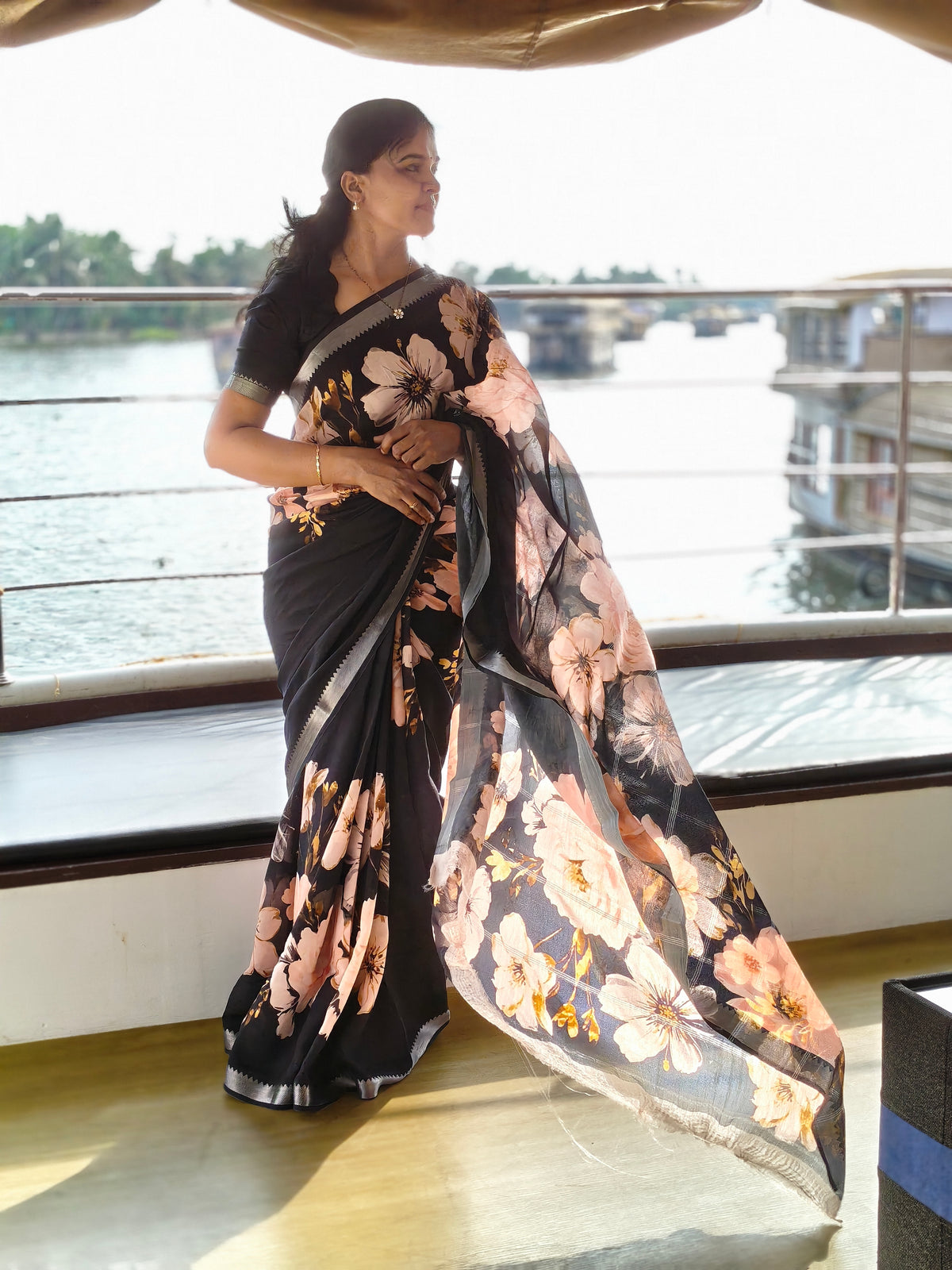 Mangalagiri Floral Digital Pattu Saree LSS59