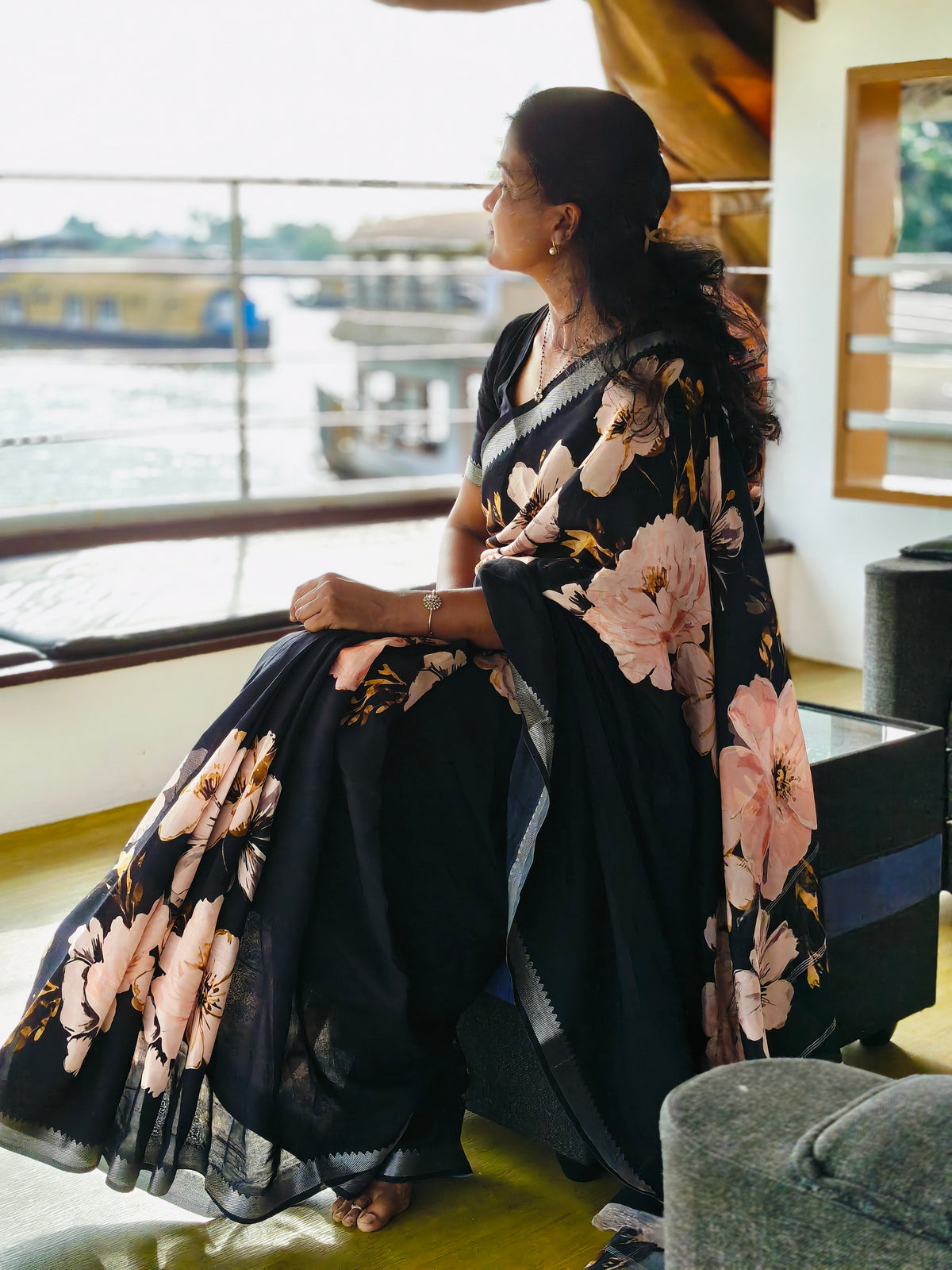 Mangalagiri Floral Digital Pattu Saree LSS59
