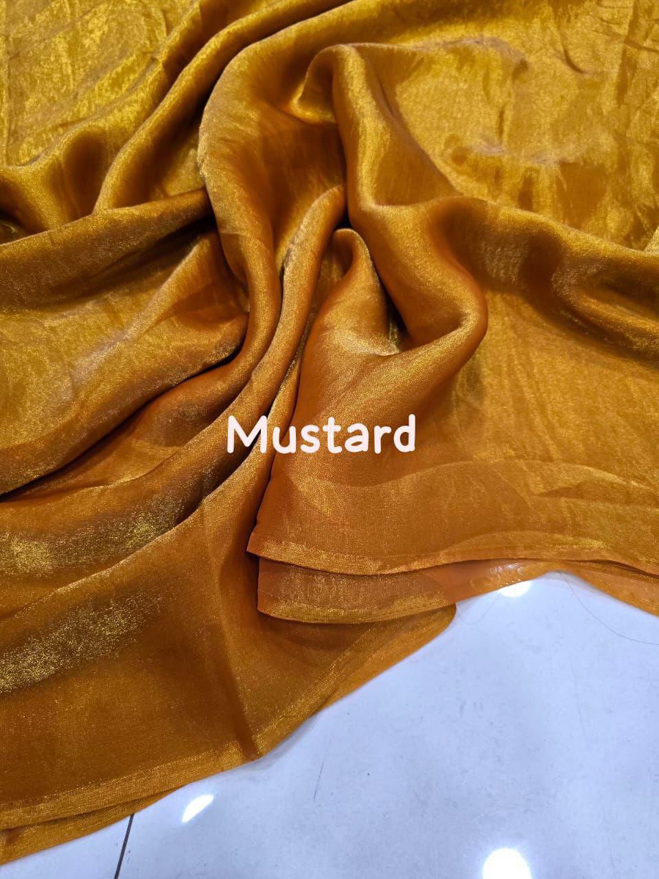 Mustard yellow fabric with 'Mustard' text 