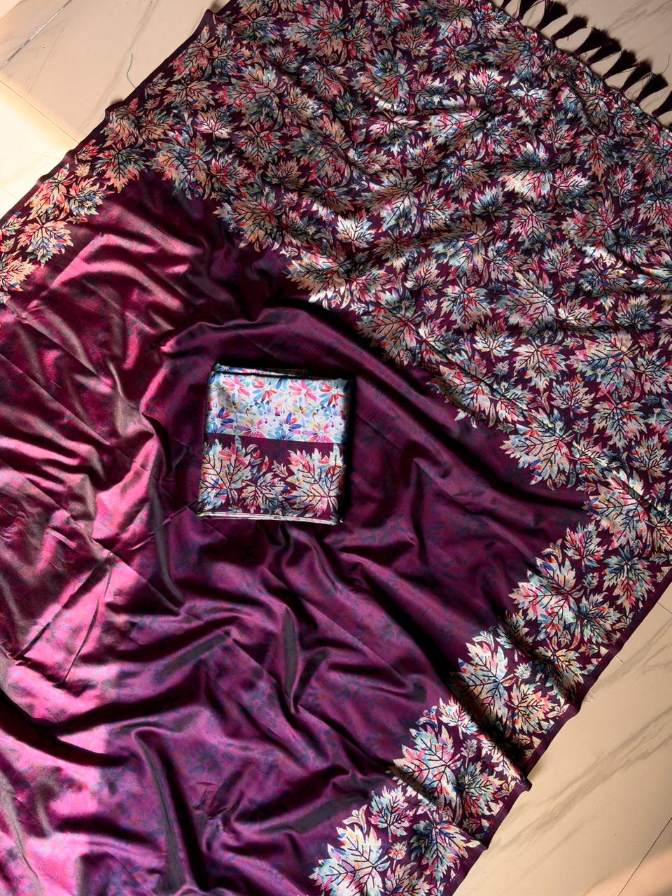 Wine fabric with floral patterns 