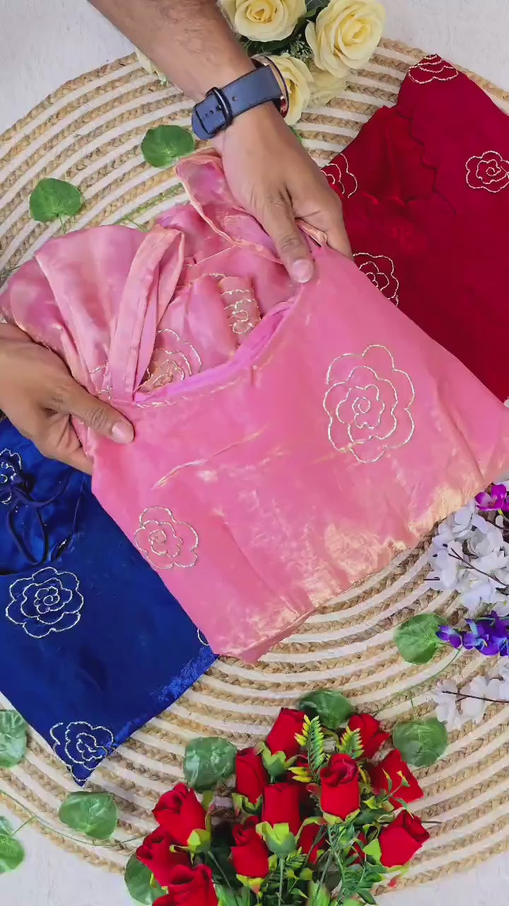 Light Pink, red, Ink blue gowns