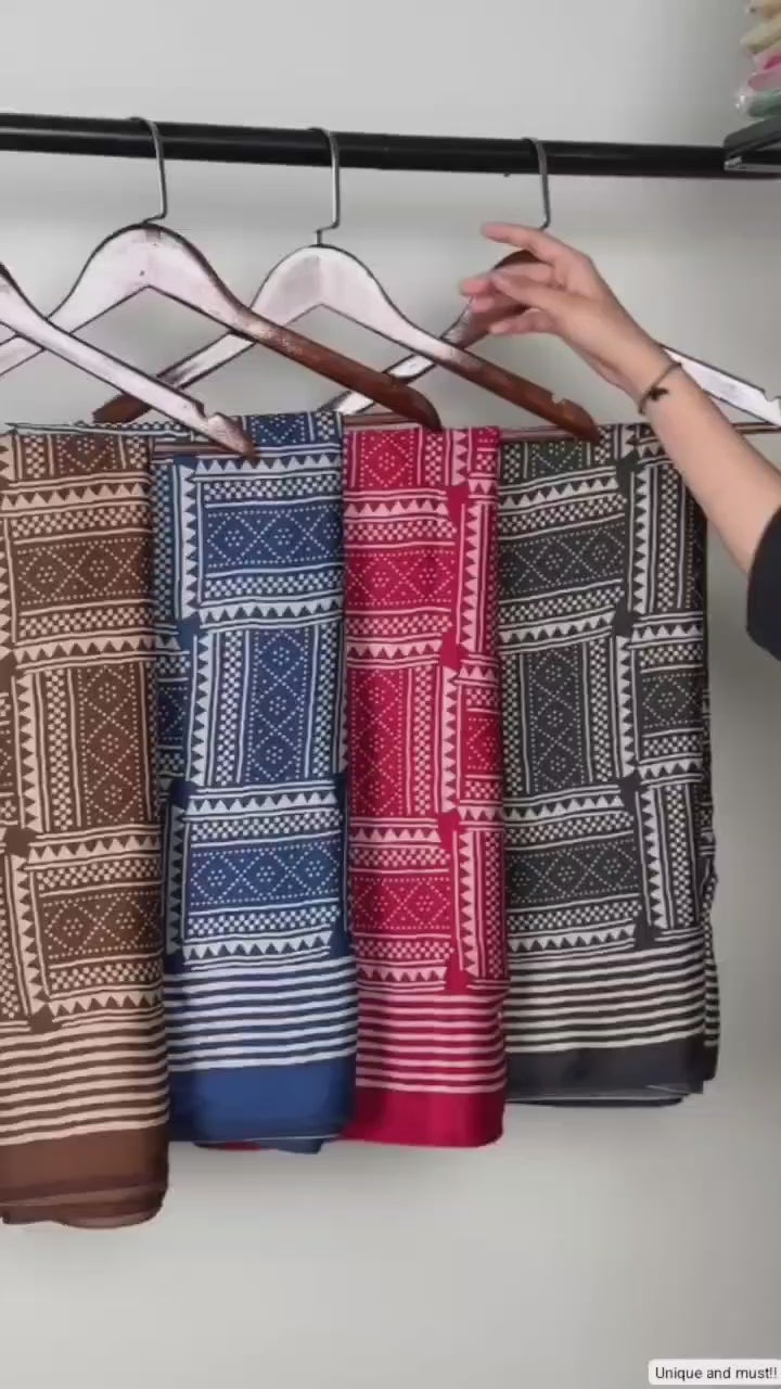 Brown, black, maroon, Navy Blue color sarees