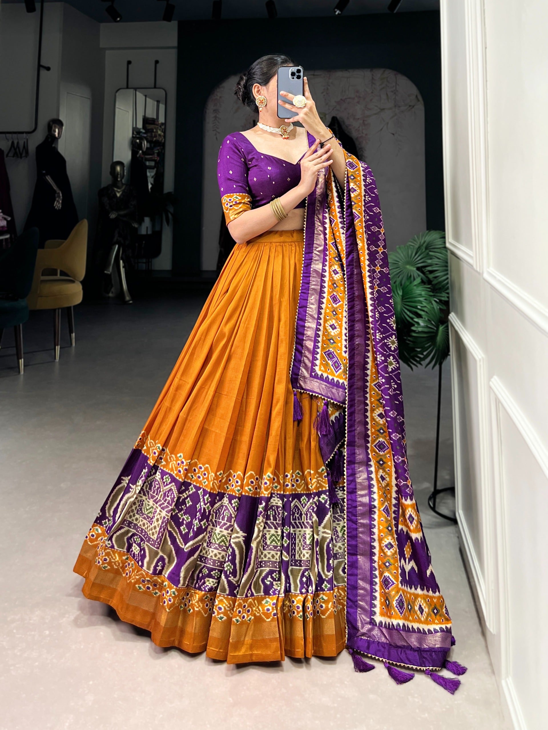  traditional orange lehanga 