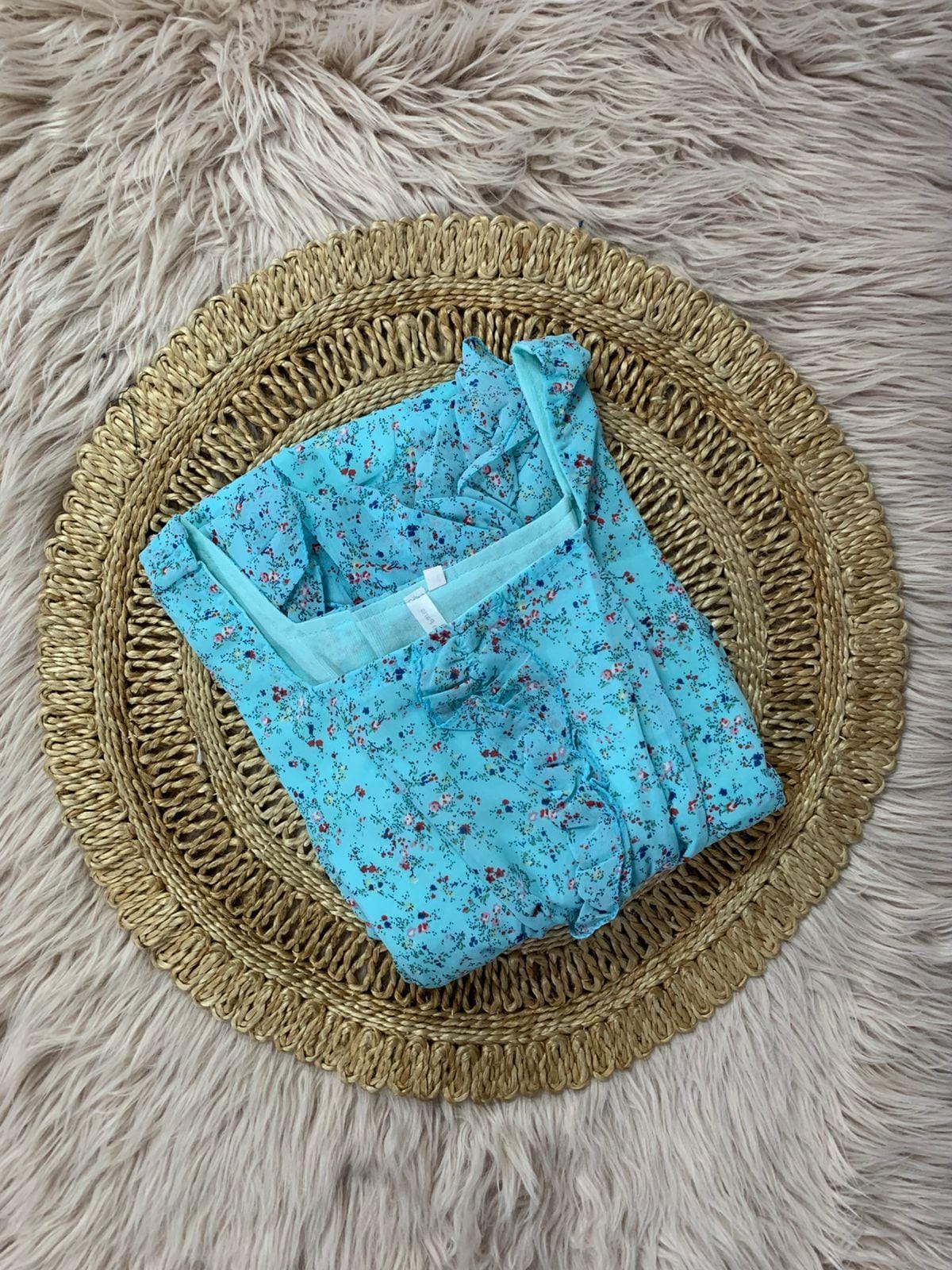 Sky Blue floral frock 