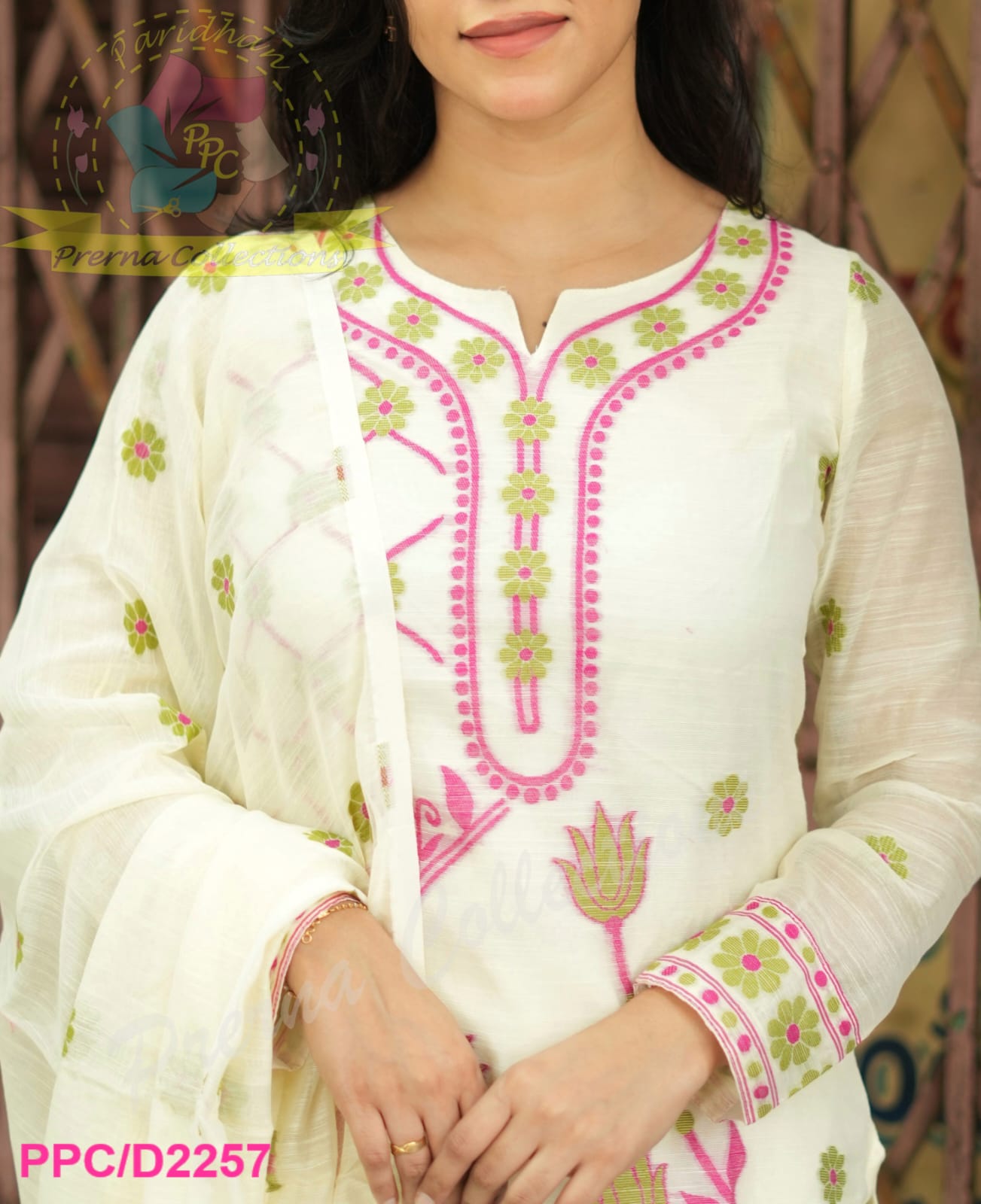 Cotton jamdhani kurta set