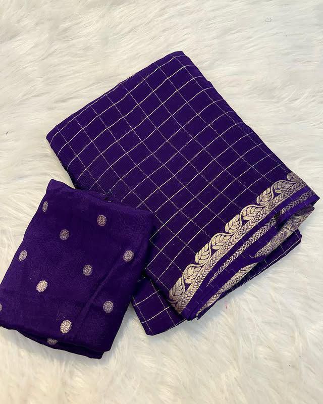 Purple Viscose Georgette Saree 