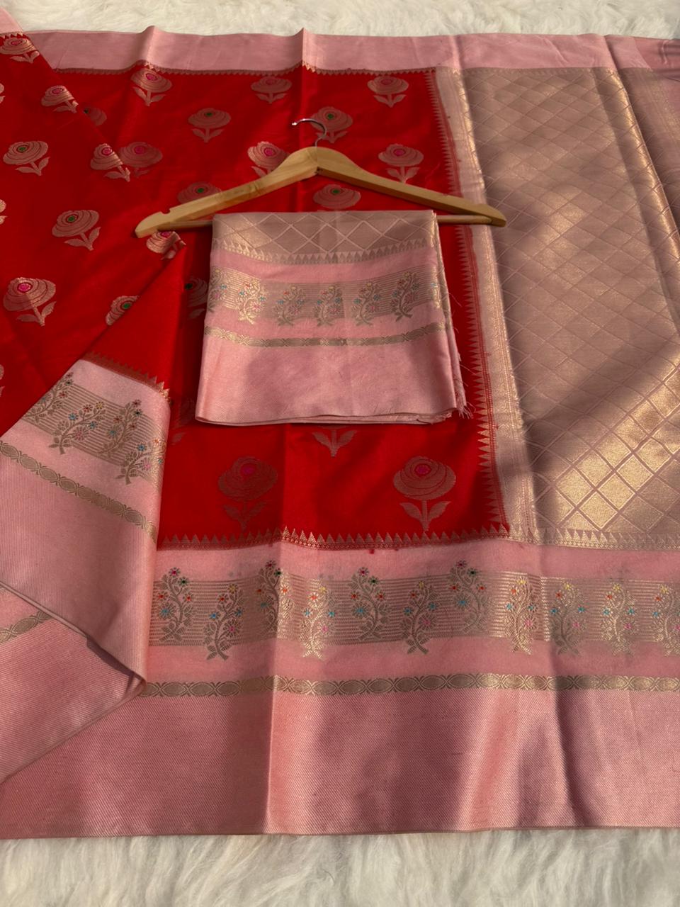 Banarasi semi georgette dyed sarees