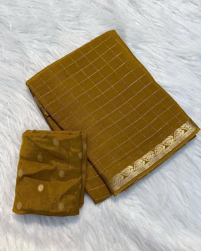 Sage Green Viscose Georgette Saree 