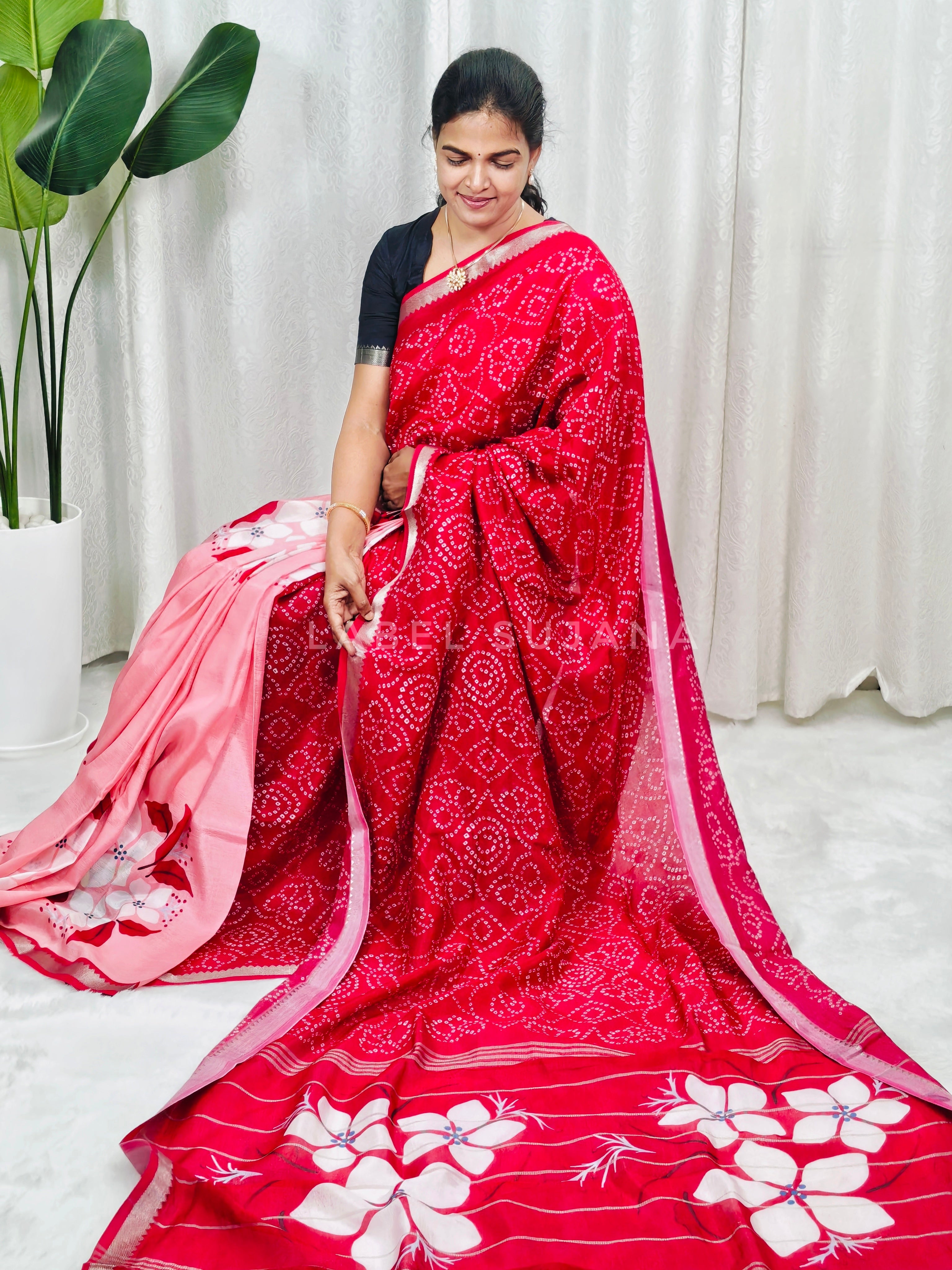 Langa Voni Style Mangalagiri Digital Pattu Saree LSS15