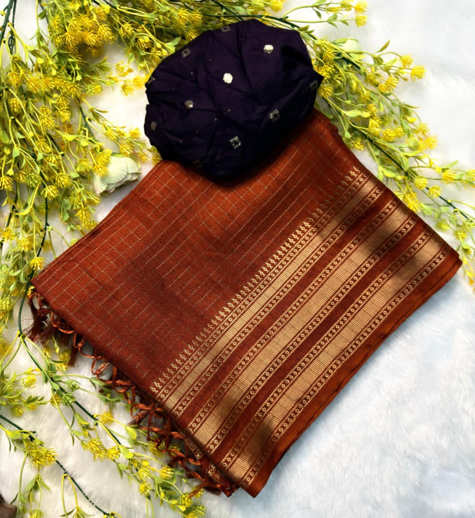 Brown patterned fabric 