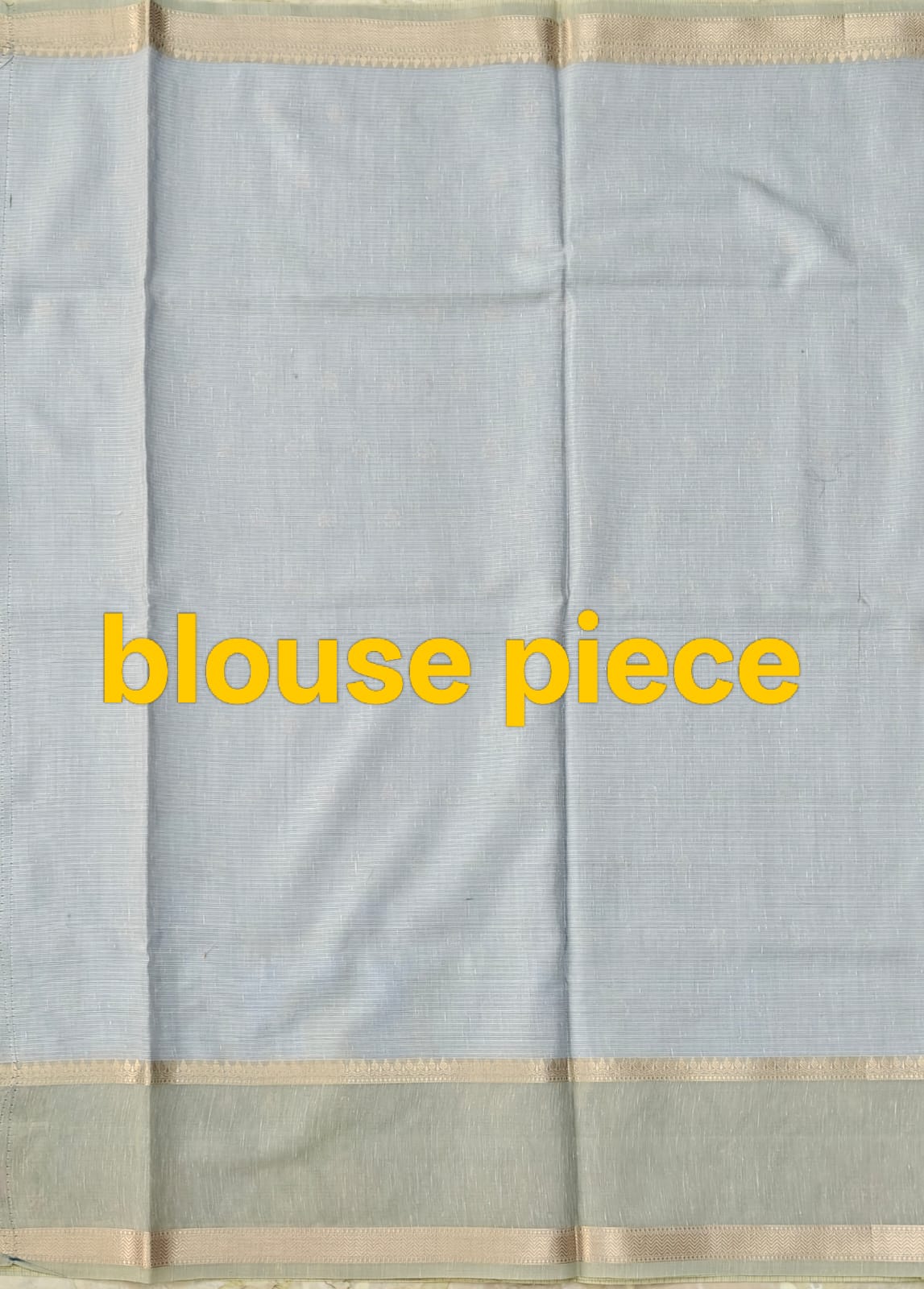 Light blue fabric with border labeled 'blouse piece'