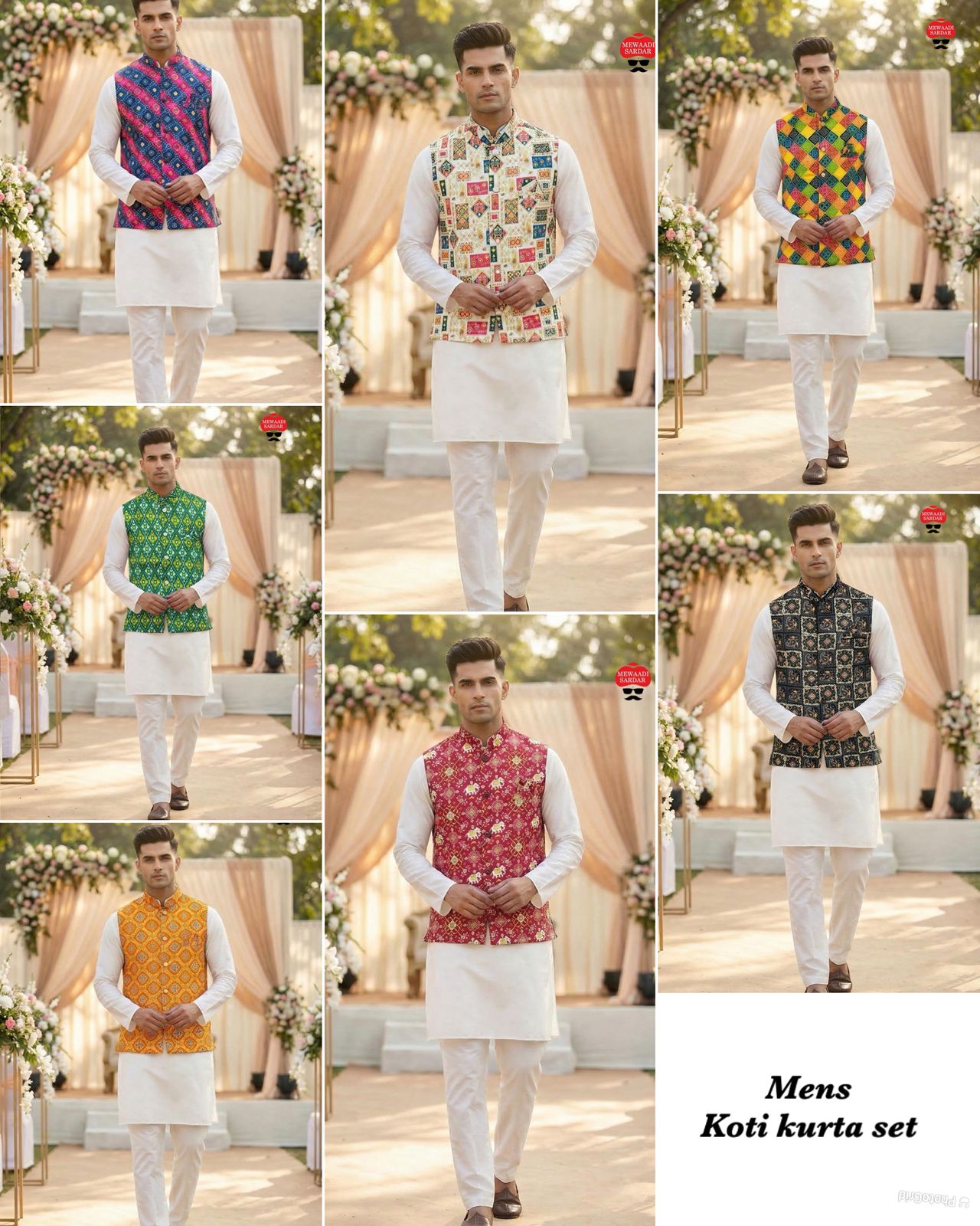 Red, multicolor, pink and blue, black, yellow, parrot green and beige 