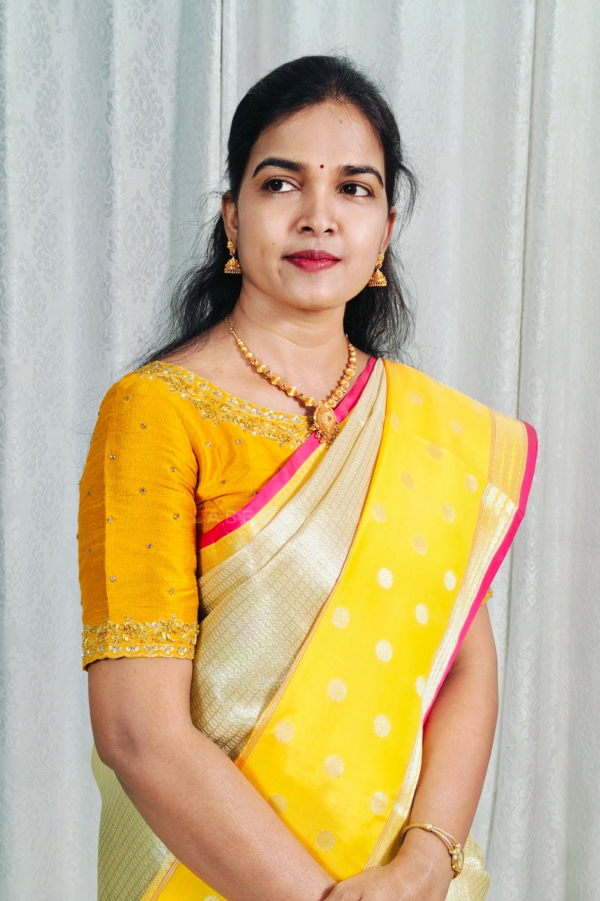 Silver colour Banarasi tissue Silk Saree