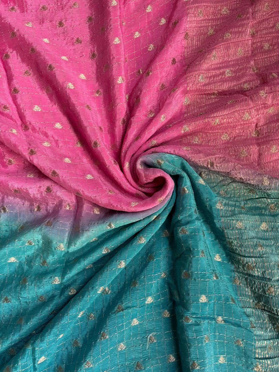 Sky blue fabric with floral patterns 