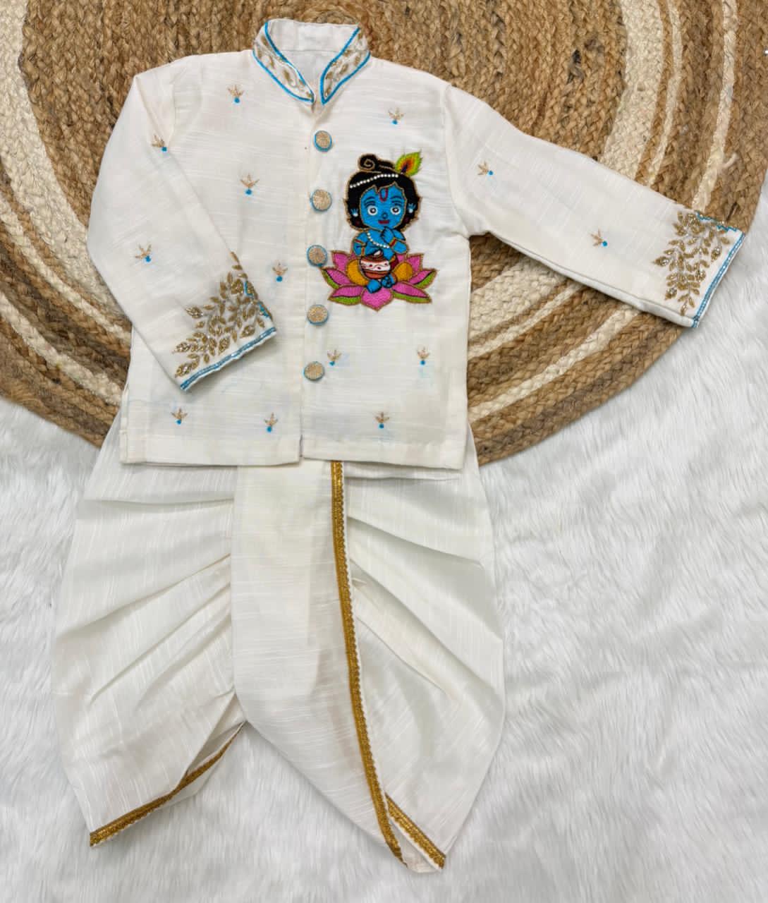 White dhoti set