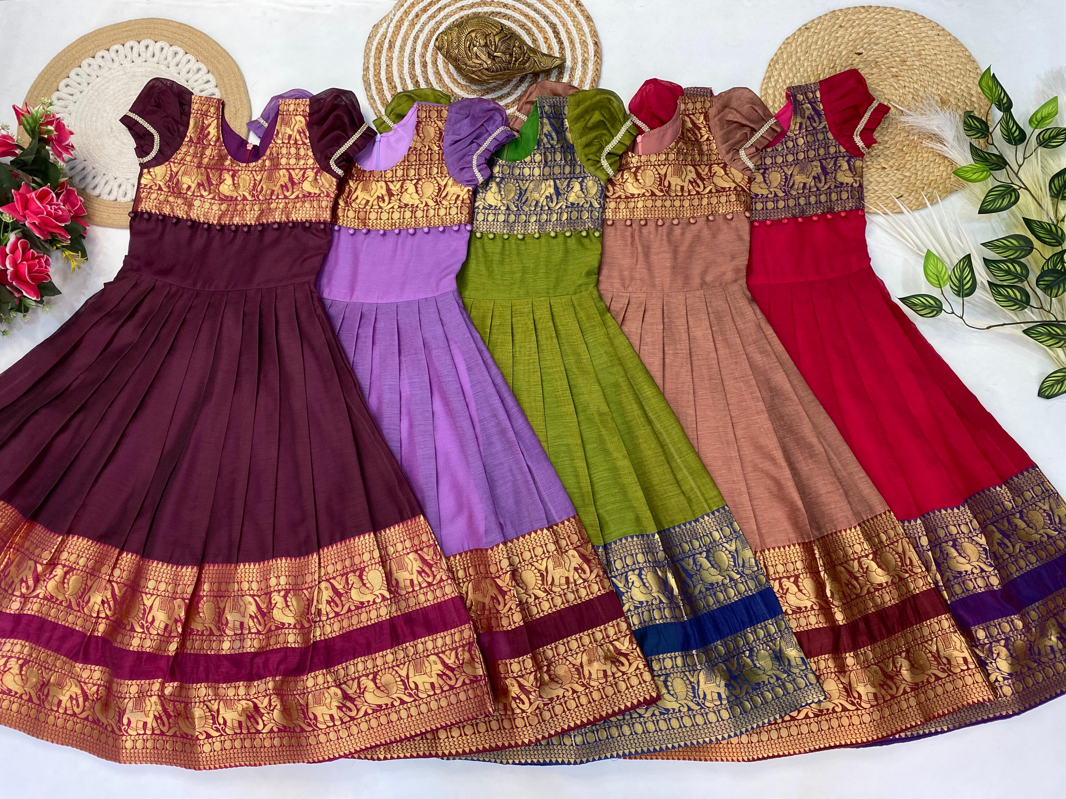 Wine,purple, parrot green, Rani pink and onion pink 