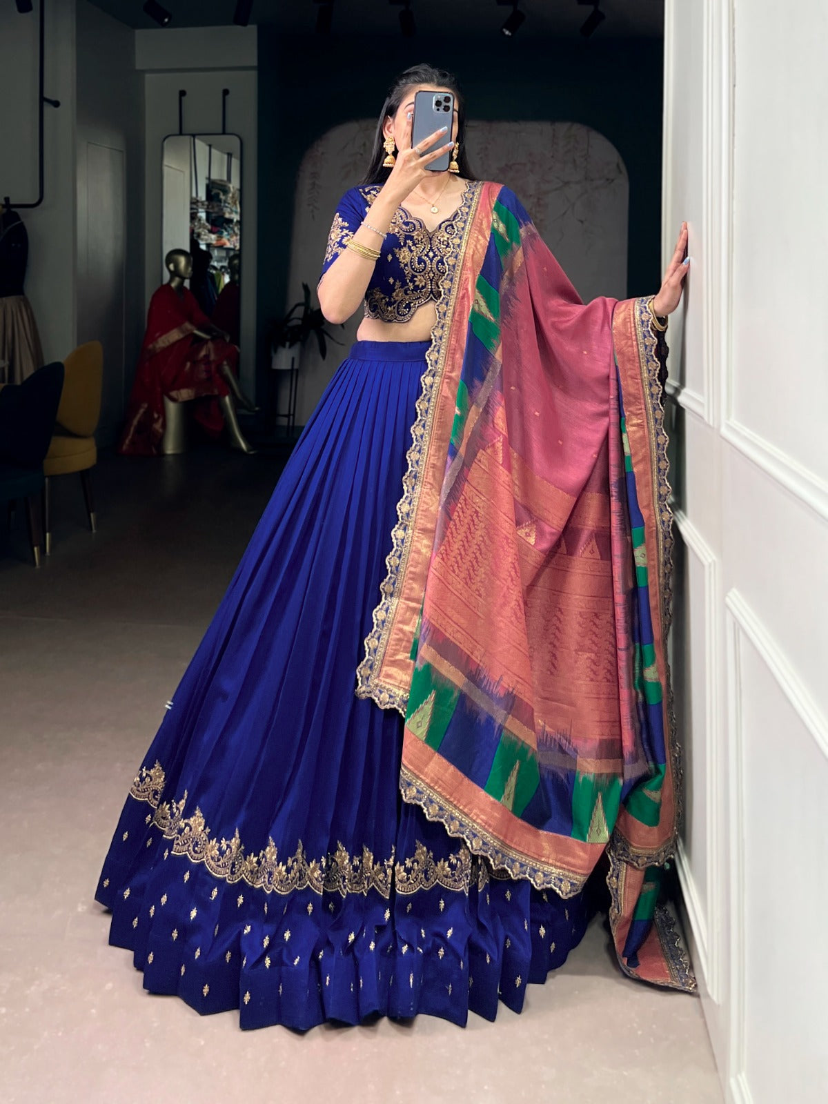 royal blue lehanga 