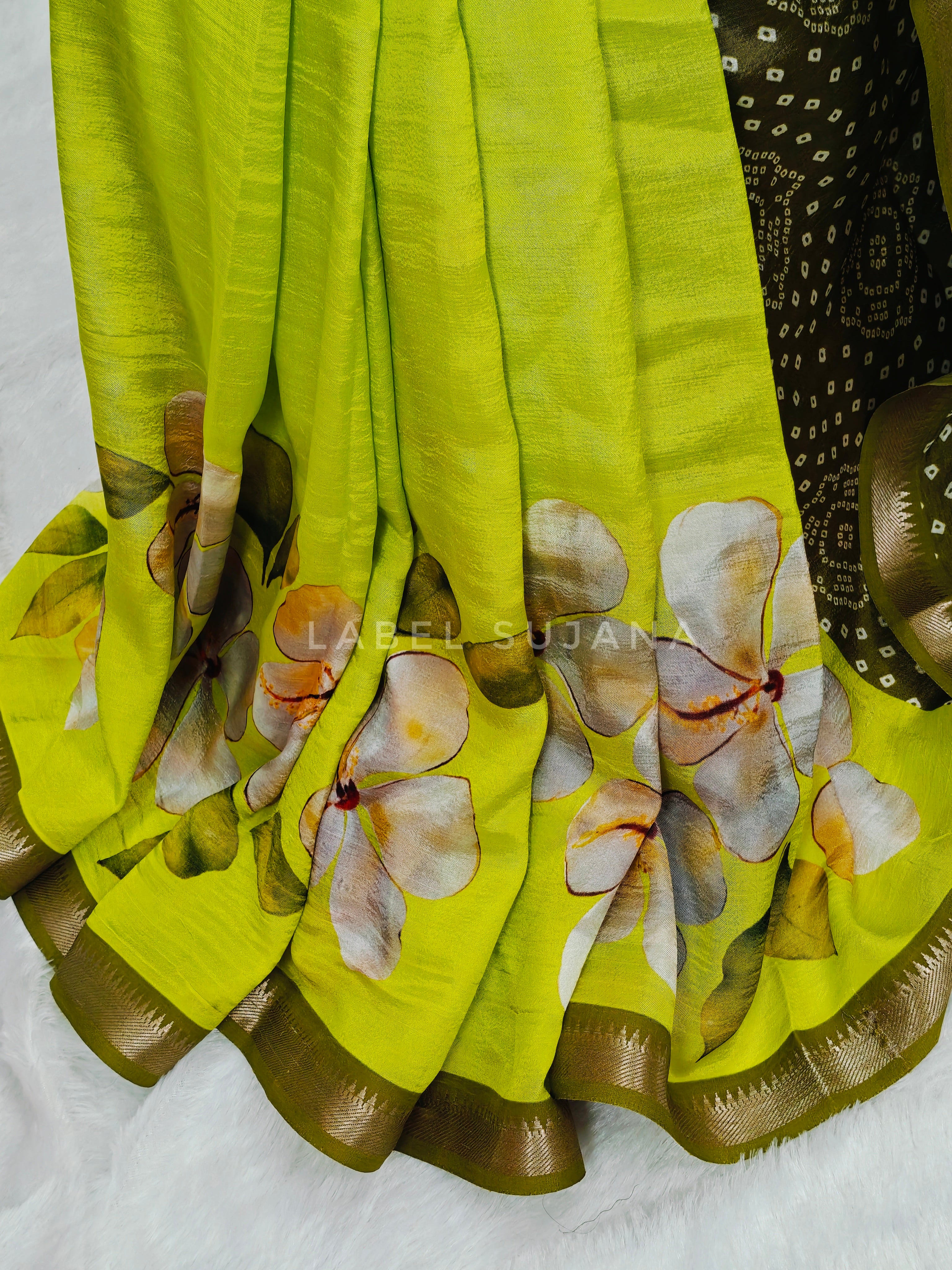 Langa Voni Style Mangalagiri Digital Pattu Saree LSS15