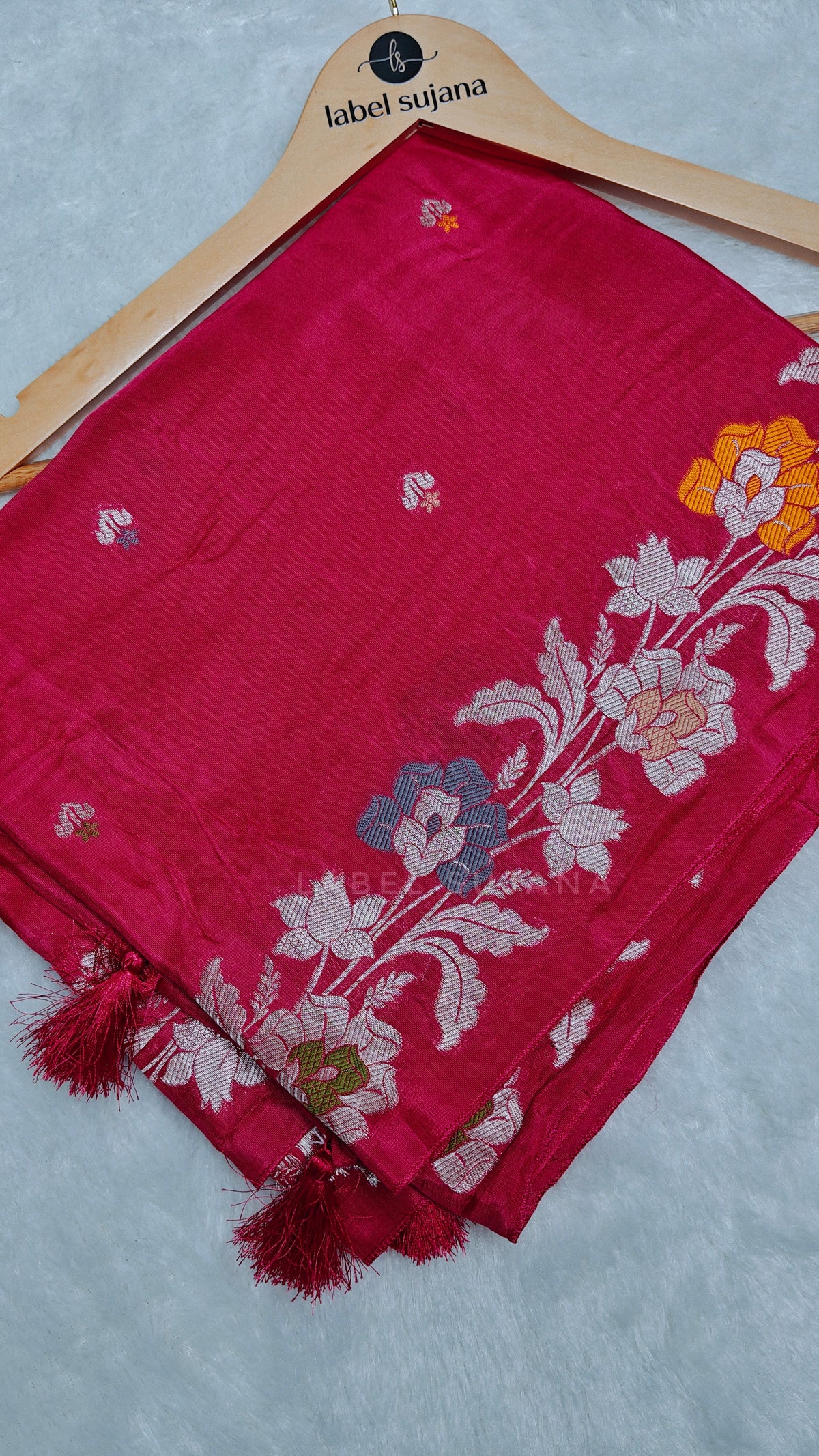 A Pink silk saree