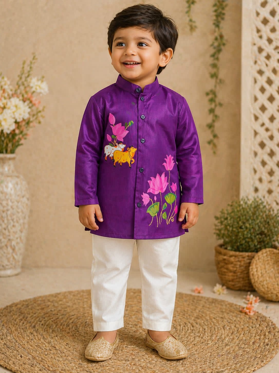 Purple dhoti set 