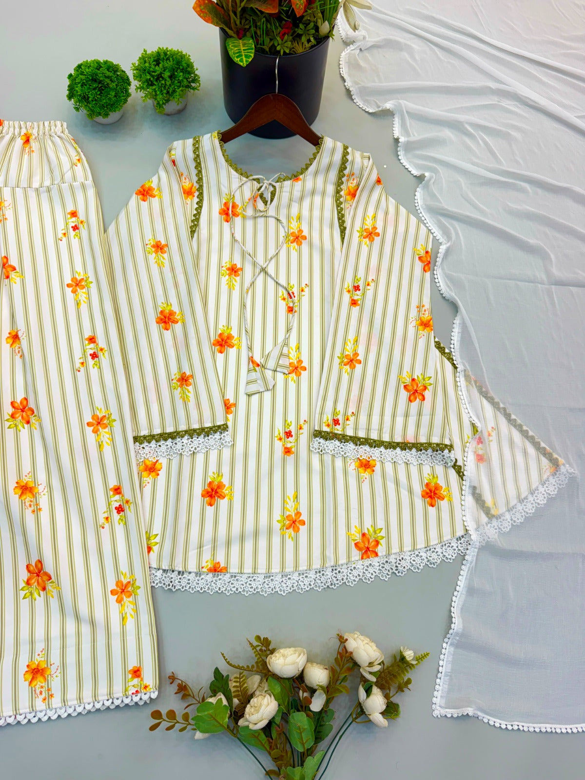 Natural crepe co ord set
