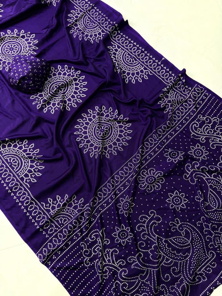 Crepe Ajrakh Silk Saree