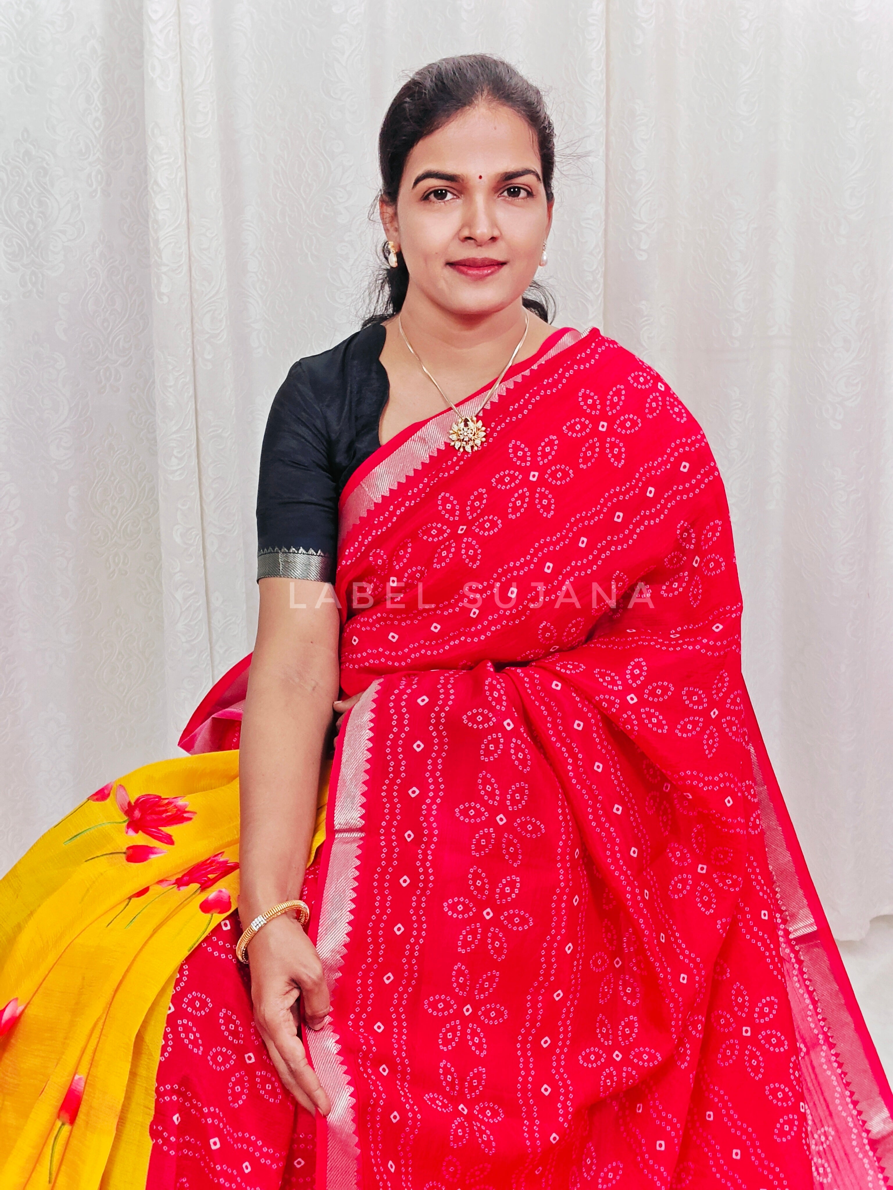 Langa Voni Style Mangalagiri Digital Pattu Saree LSS15