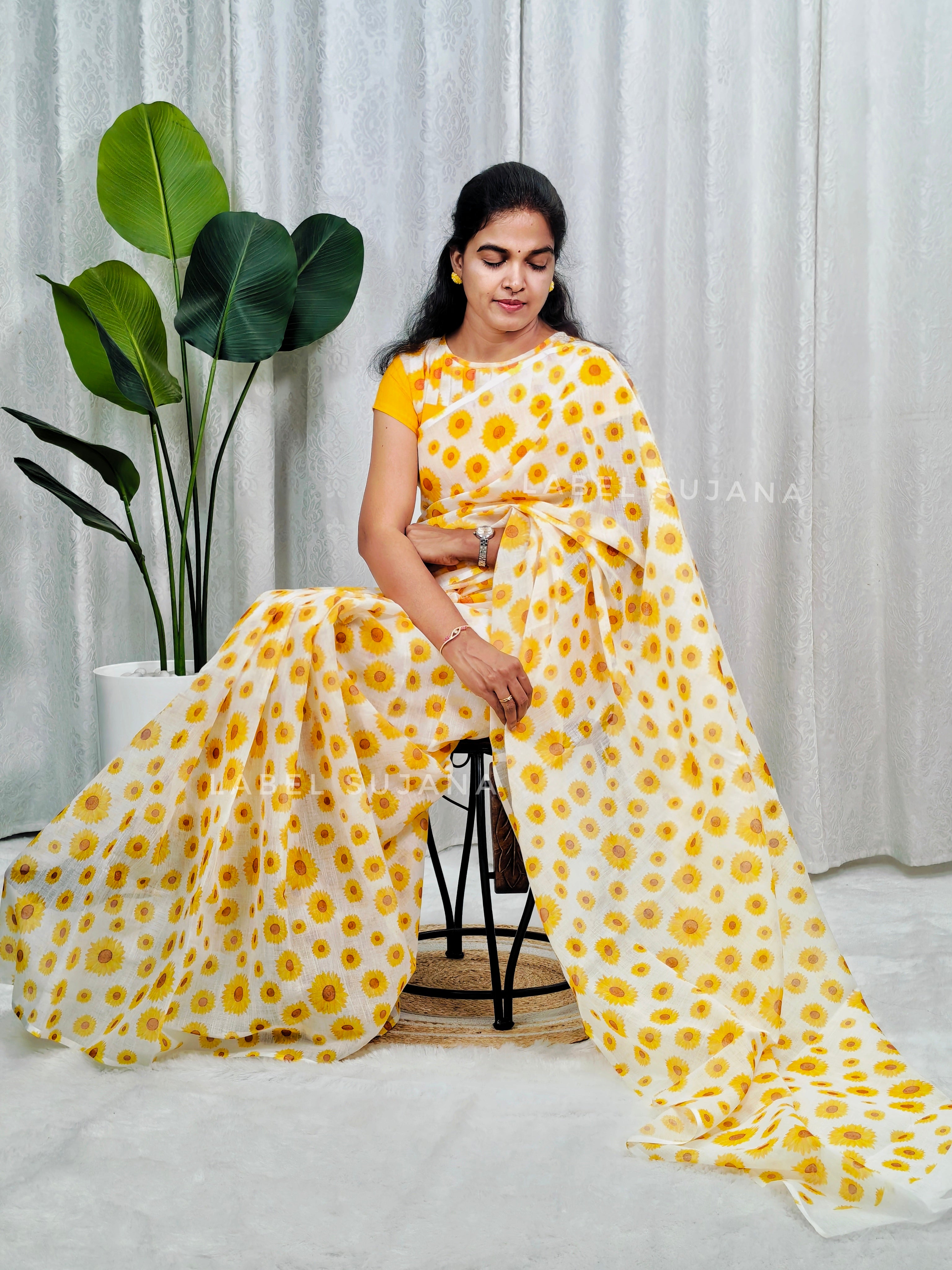Sunflower Retro Saree LSS04