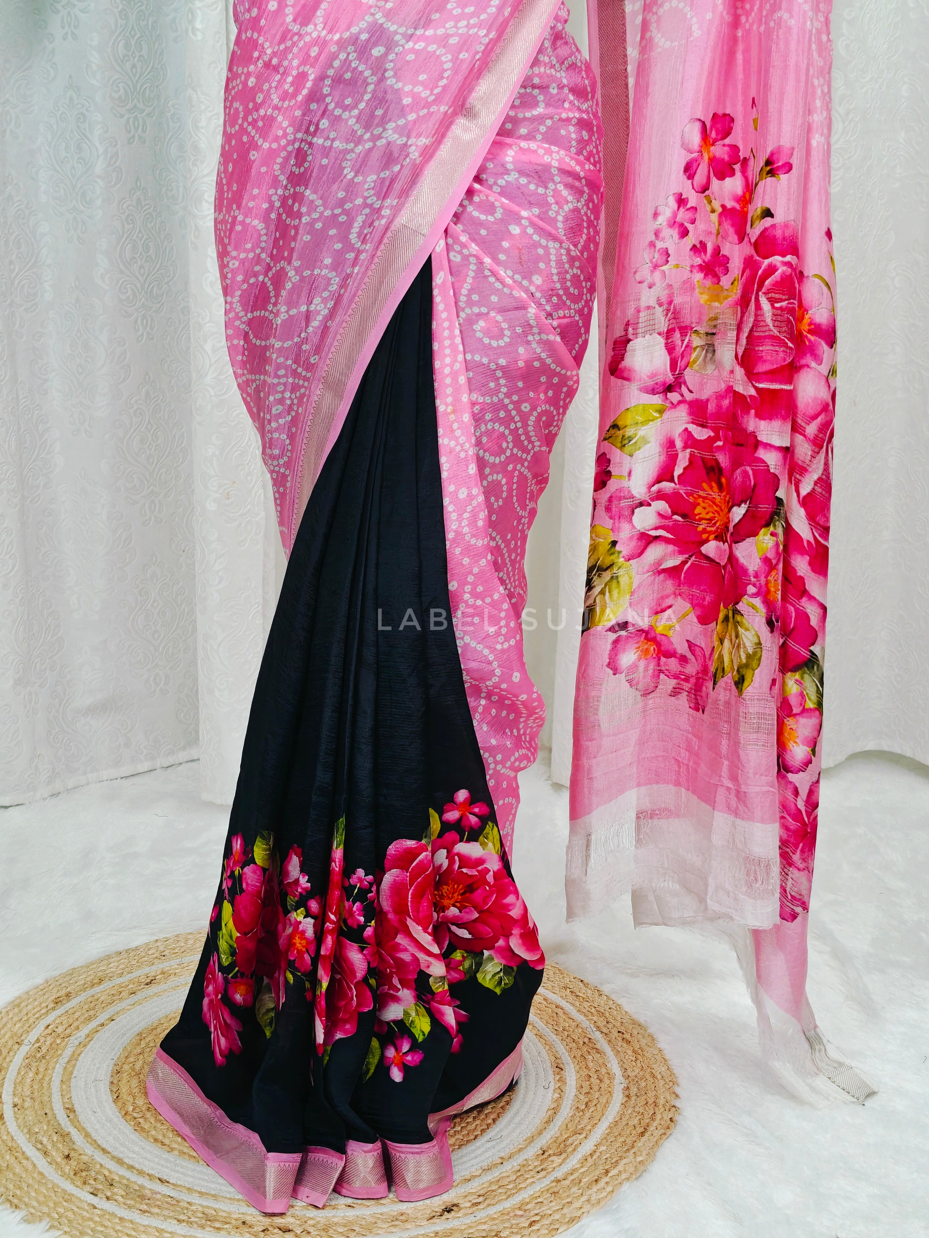 Langa Voni Style Mangalagiri Digital Pattu Saree LSS15