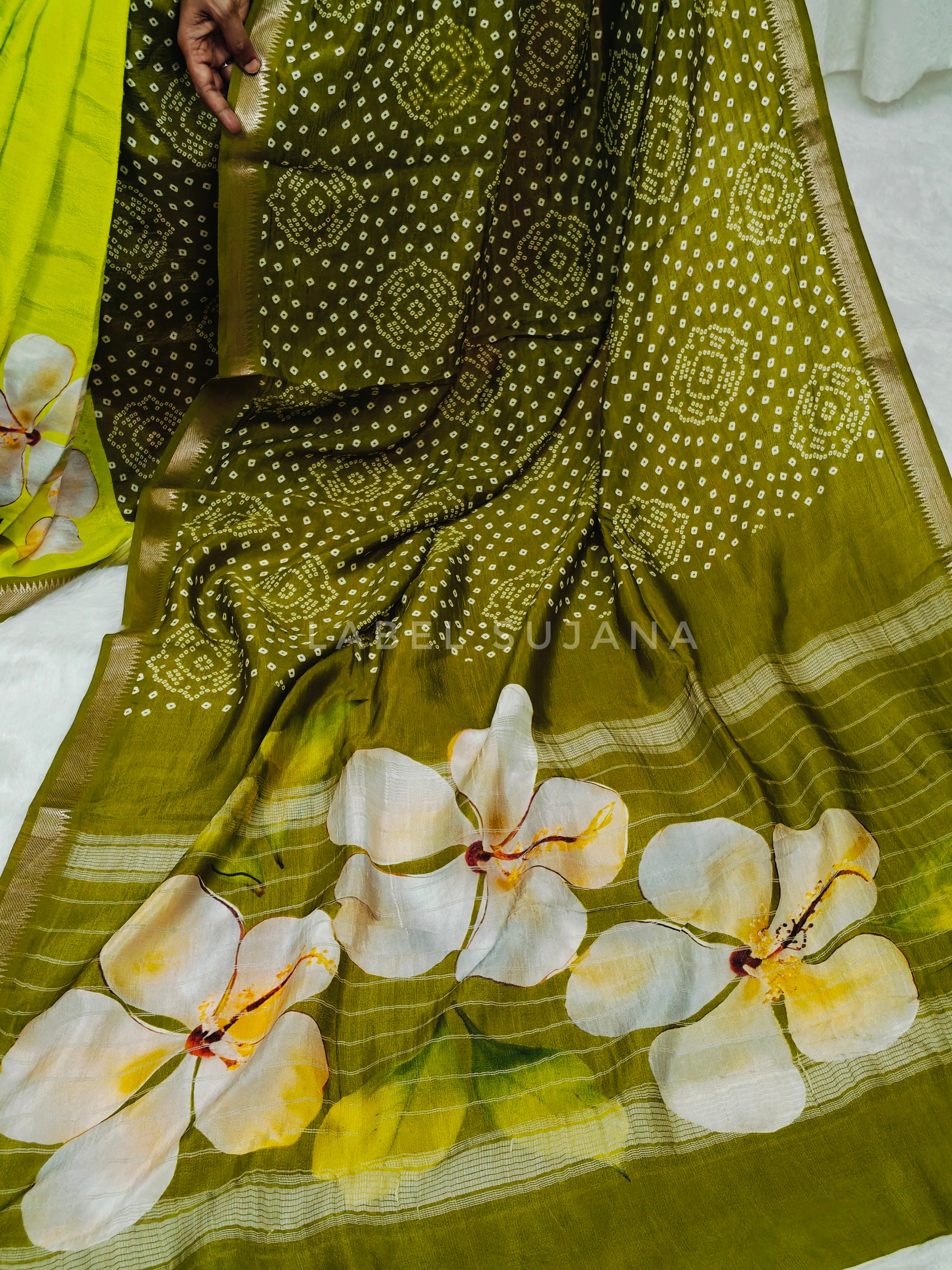 Langa Voni Style Mangalagiri Digital Pattu Saree LSS15