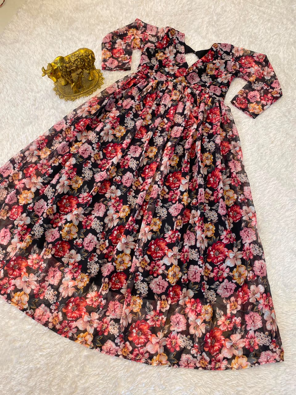 Floral Chiffon Maxi Dress