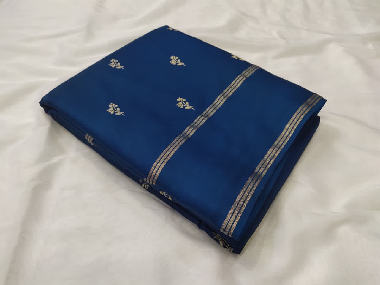 Navy fabric with floral patterns 