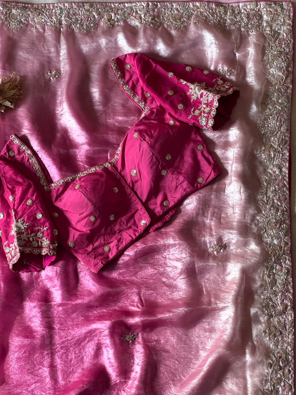 Soft space silk  party Wear Saree with coding and multi sequence work