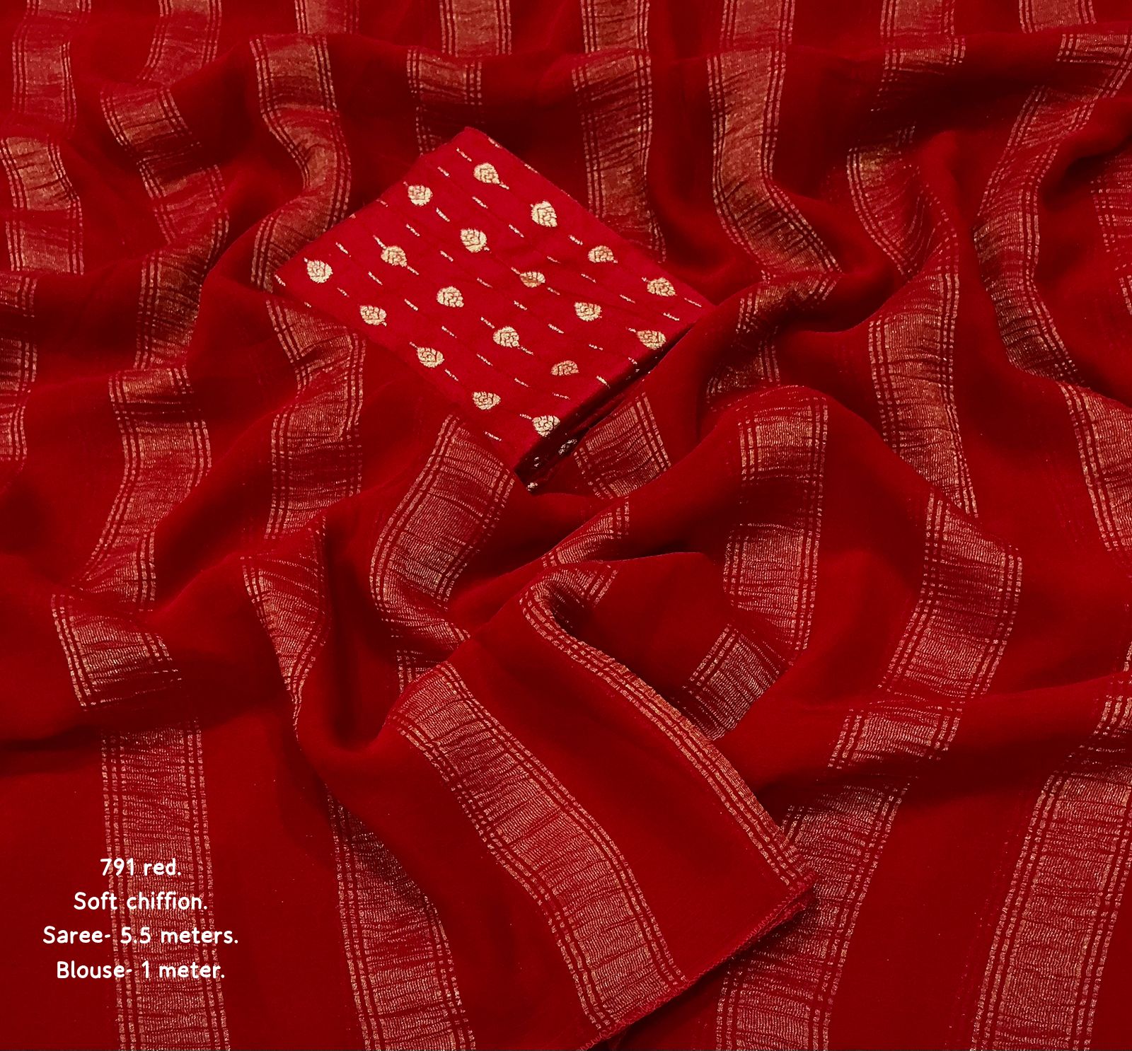 Red fabric with a pattern of white dots on a red background