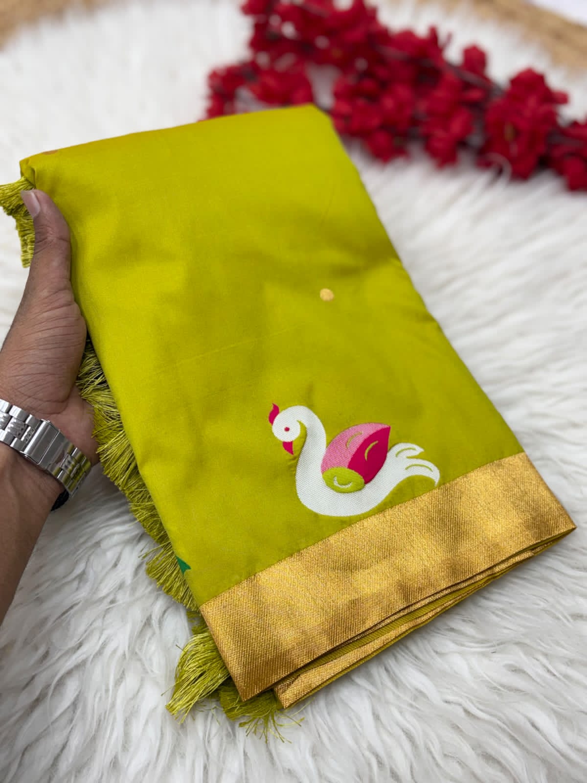 Parrot Green fabric 
