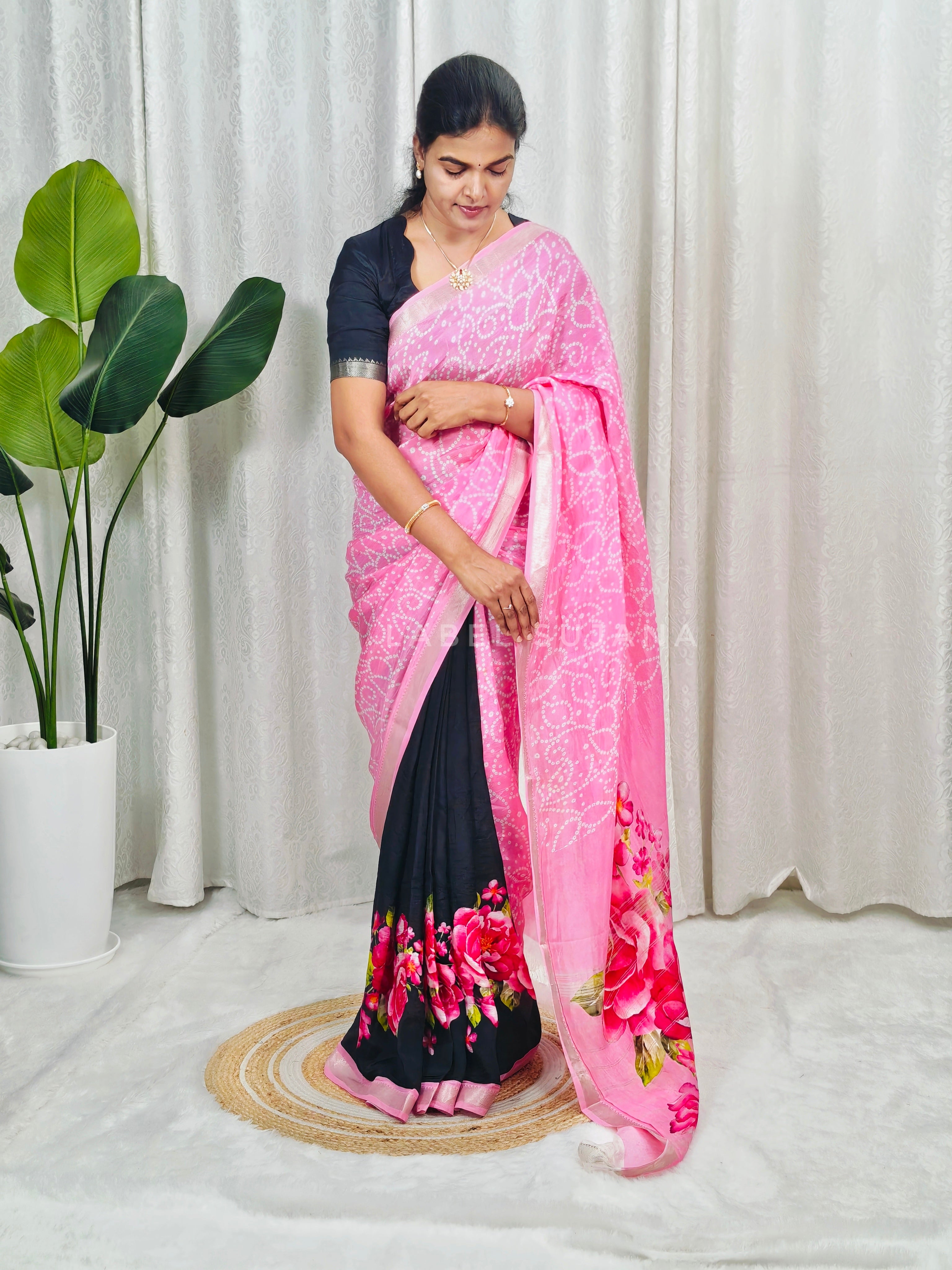 Langa Voni Style Mangalagiri Digital Pattu Saree LSS15
