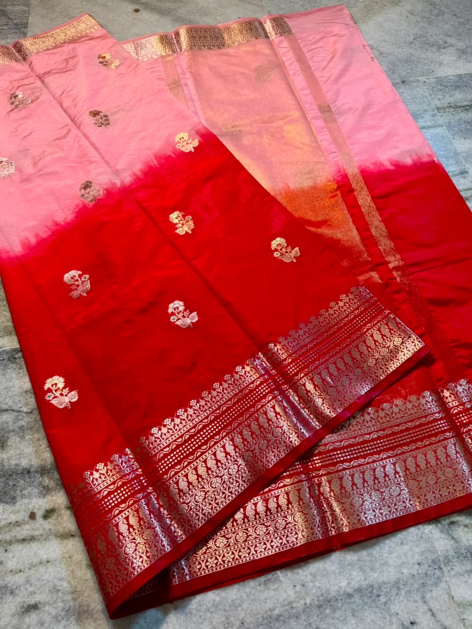 Banarasi semi georgette dual shade dyed sarees