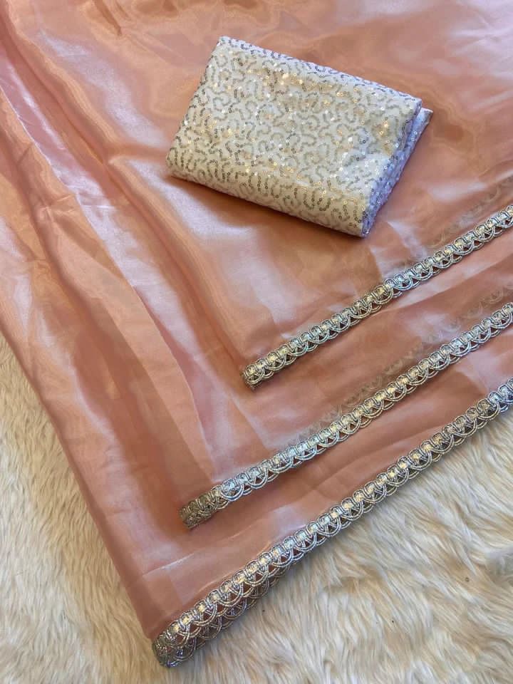 Peach saree 