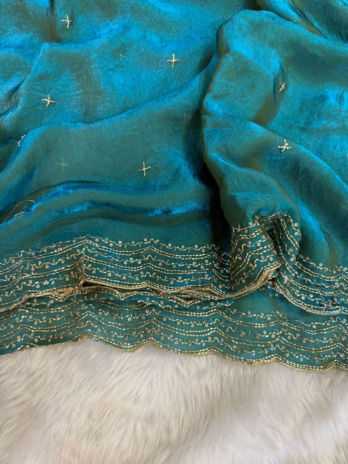 Rama green saree 