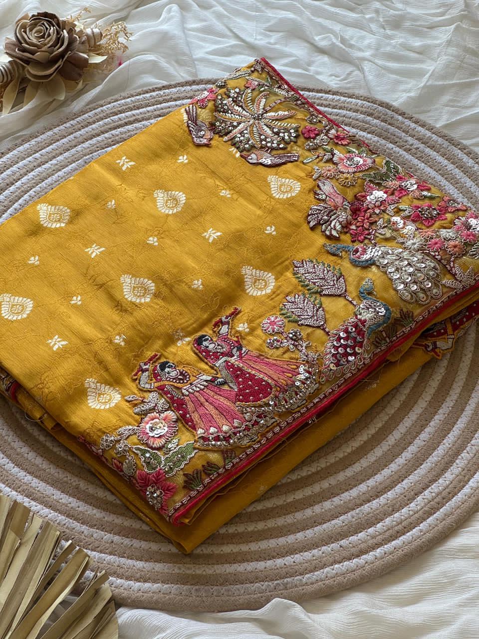 Premium Dola Silk Sarees with coding and multi sequence work