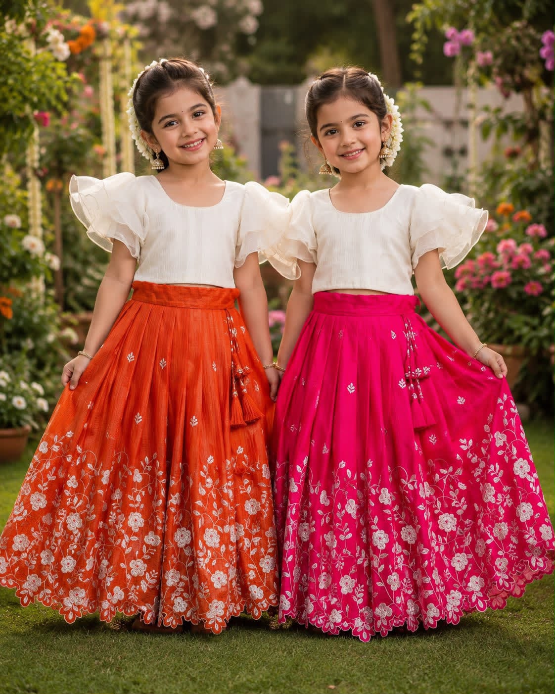 Rust orange 
Rani pink 