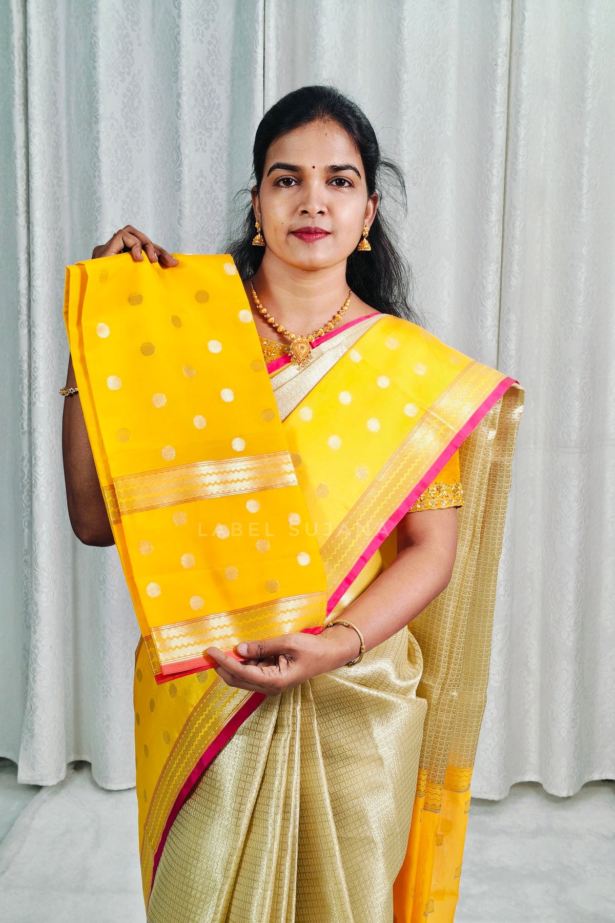Silver colour Banarasi tissue Silk Saree