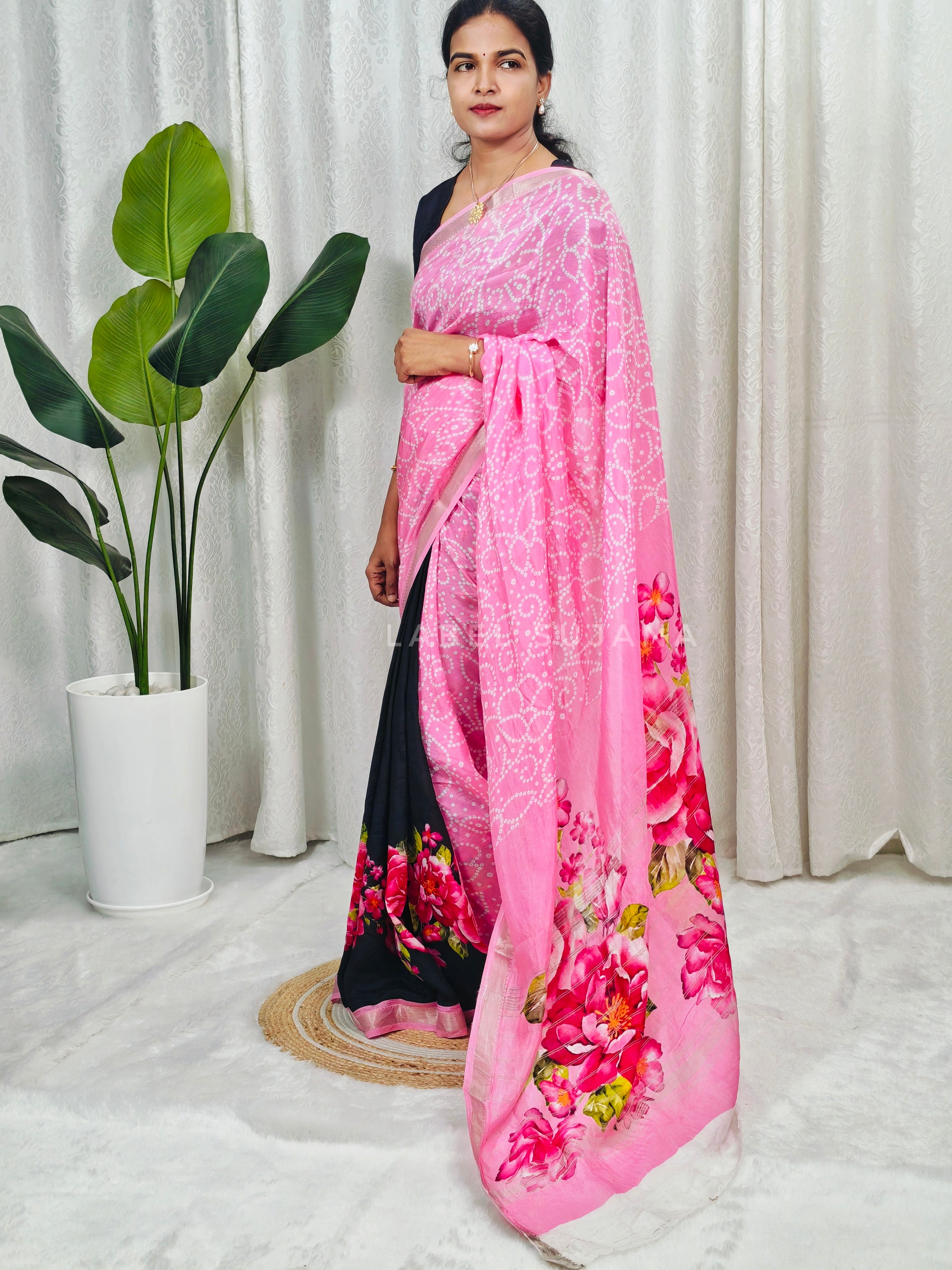 Langa Voni Style Mangalagiri Digital Pattu Saree LSS15