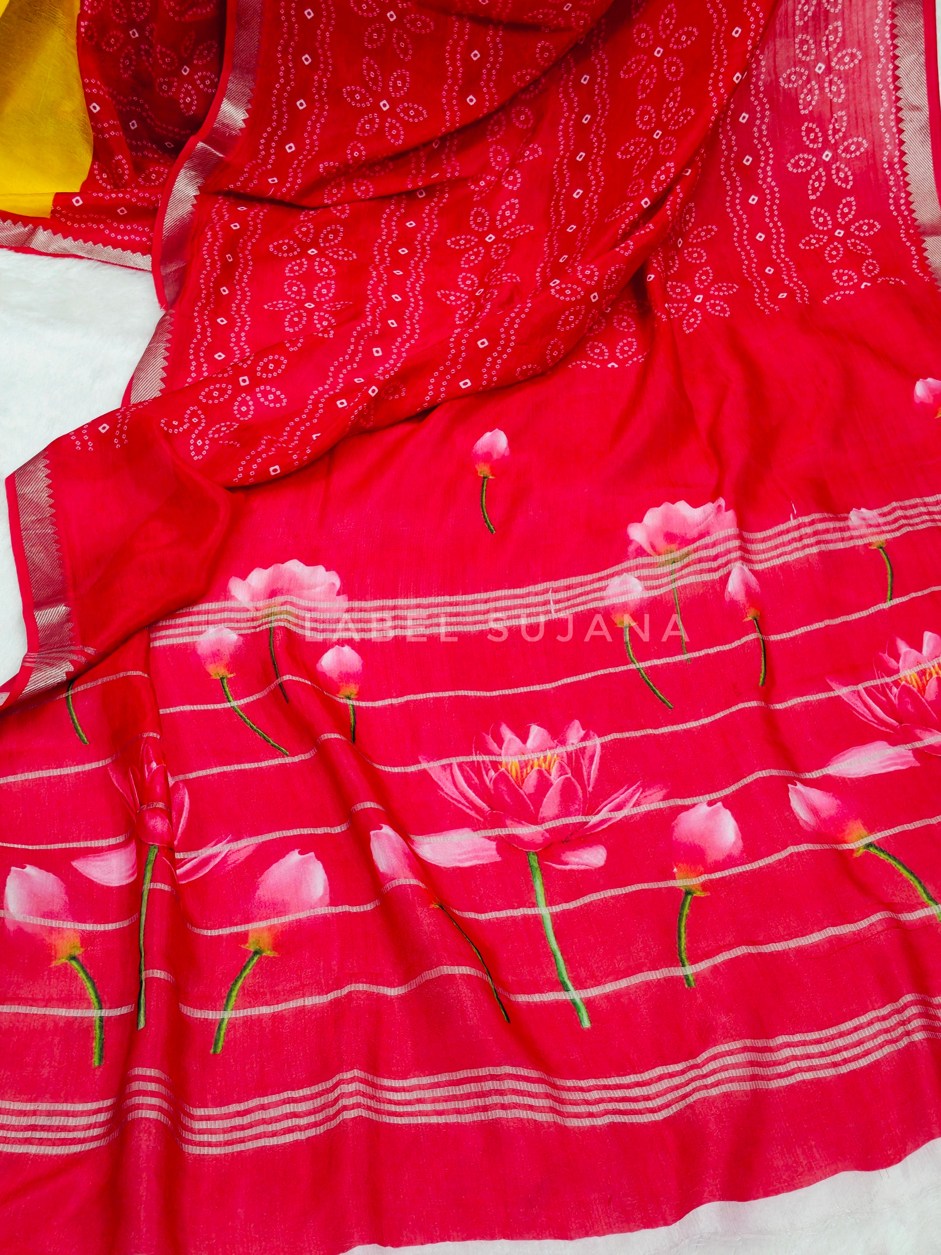 Langa Voni Style Mangalagiri Digital Pattu Saree LSS15