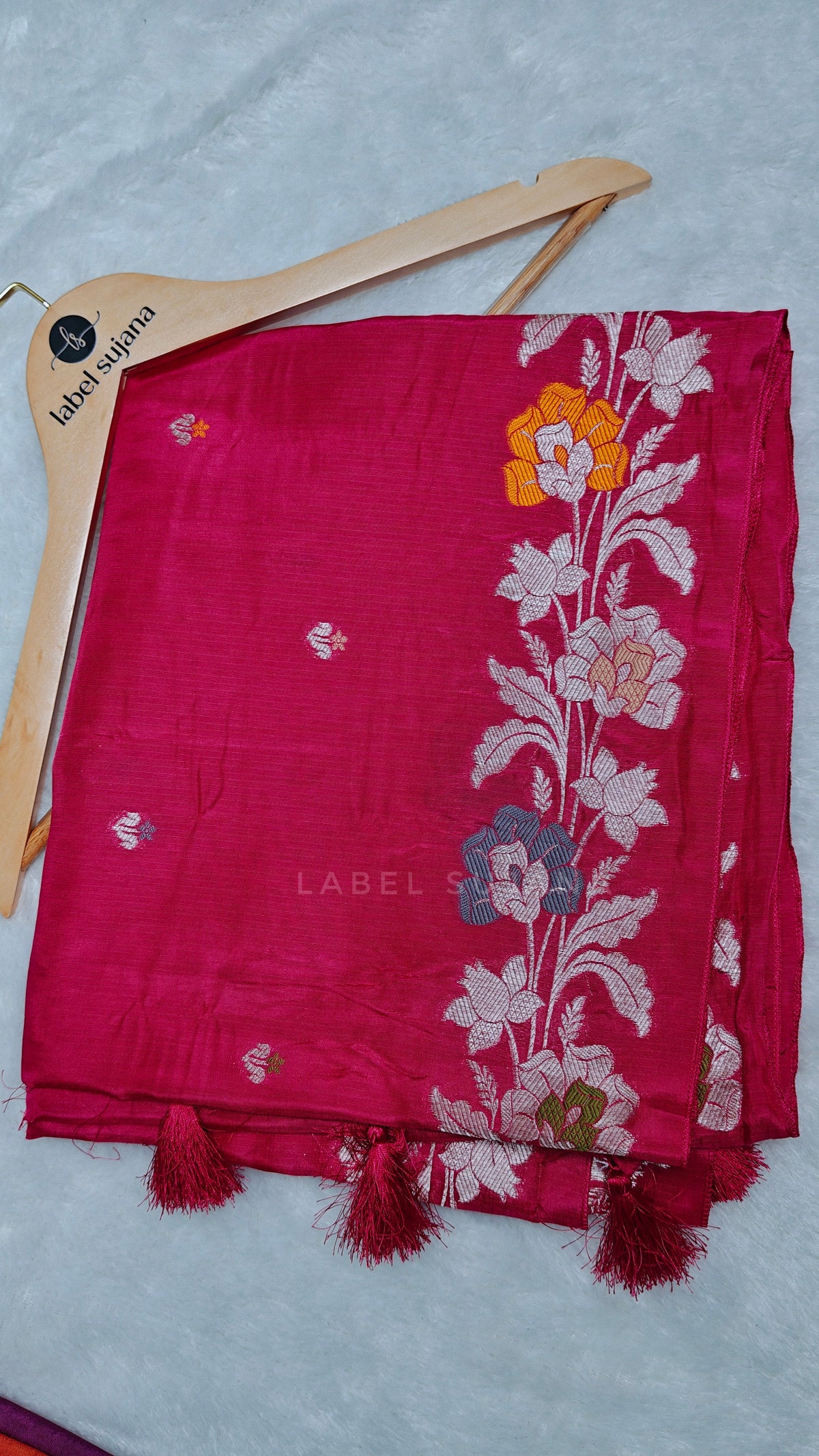 A Pink silk saree