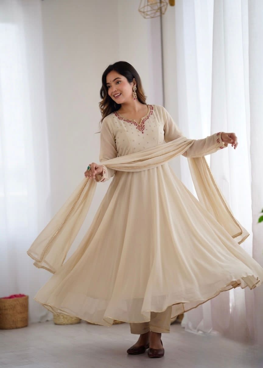 Beige traditional outfit