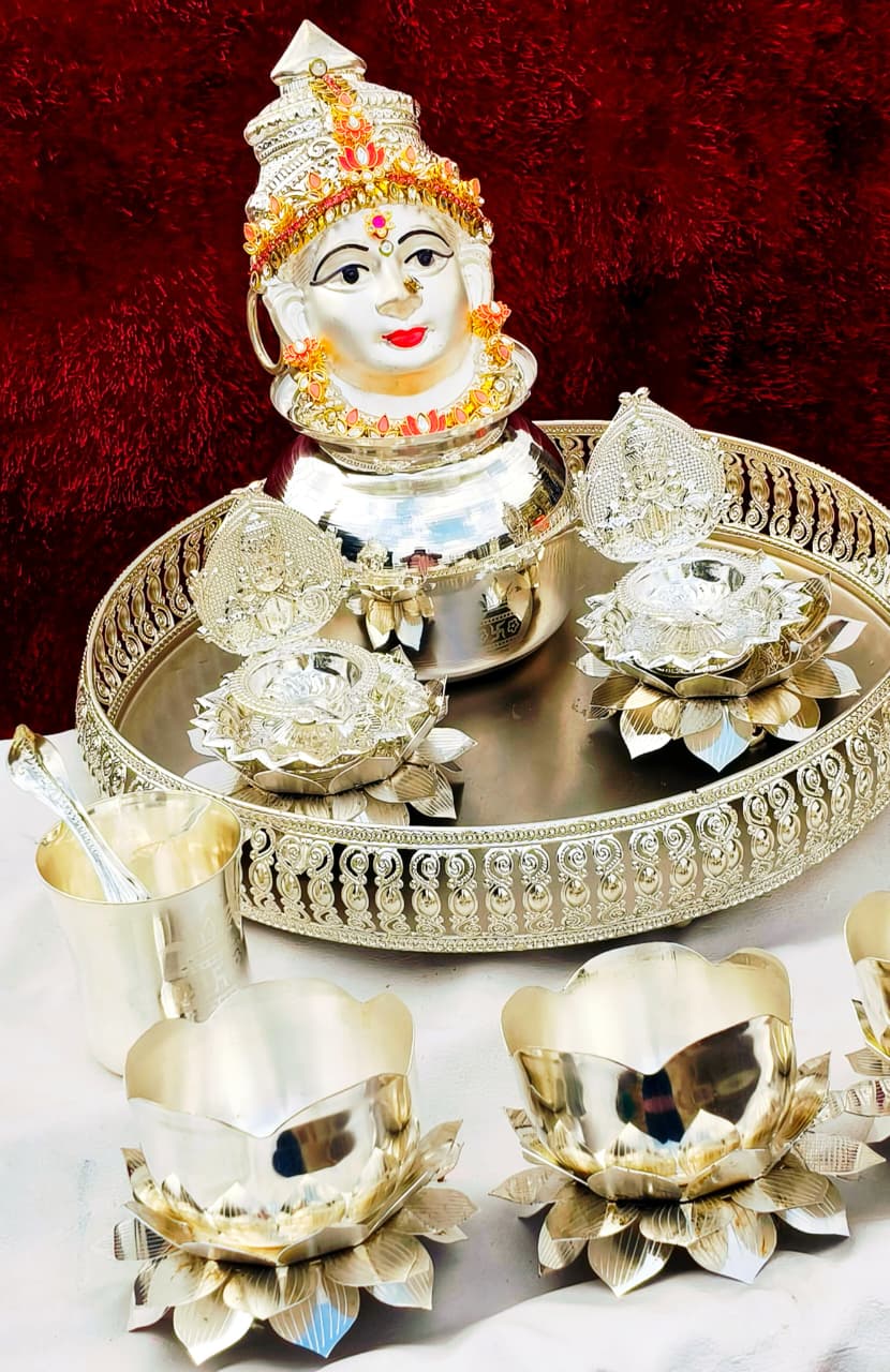German silver pooja set