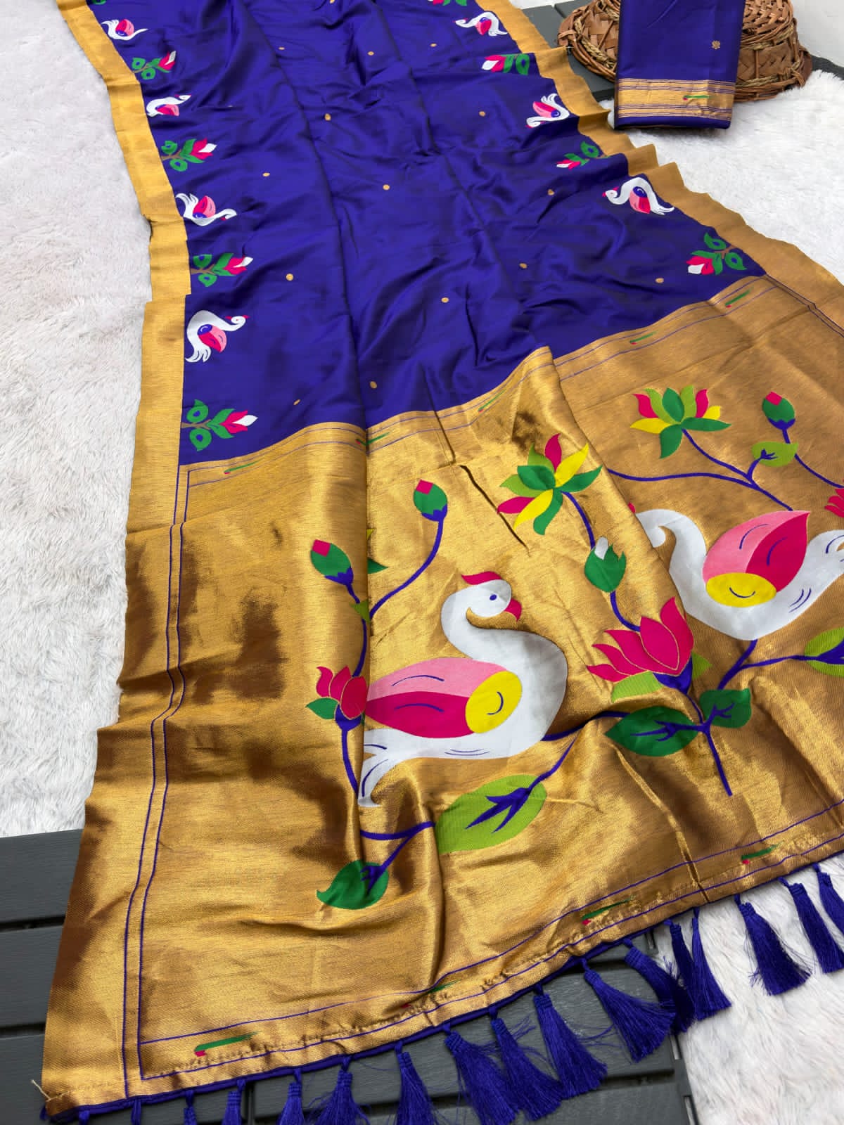 Royal blue saree 