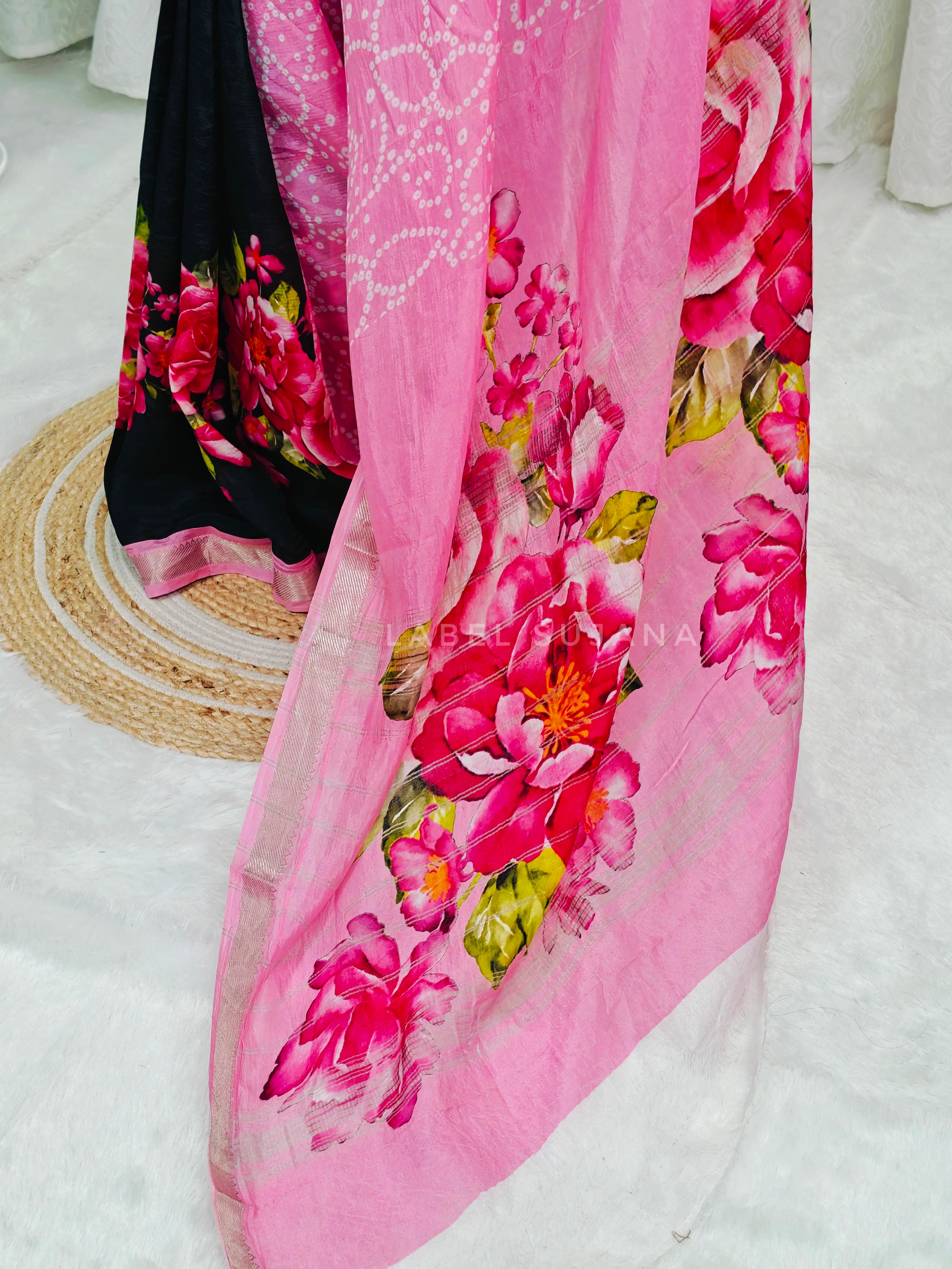 Langa Voni Style Mangalagiri Digital Pattu Saree LSS15