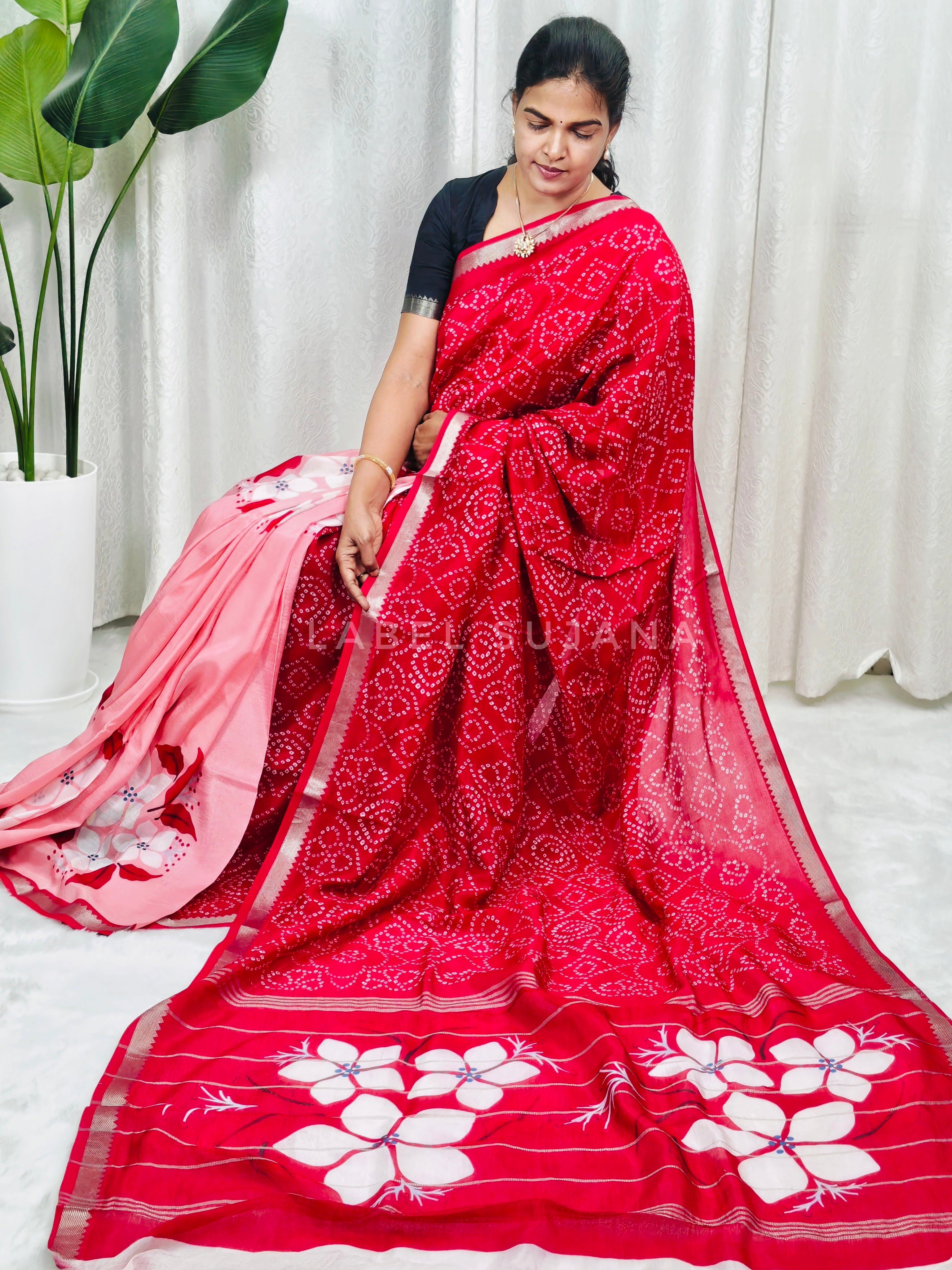 Langa Voni Style Mangalagiri Digital Pattu Saree LSS15